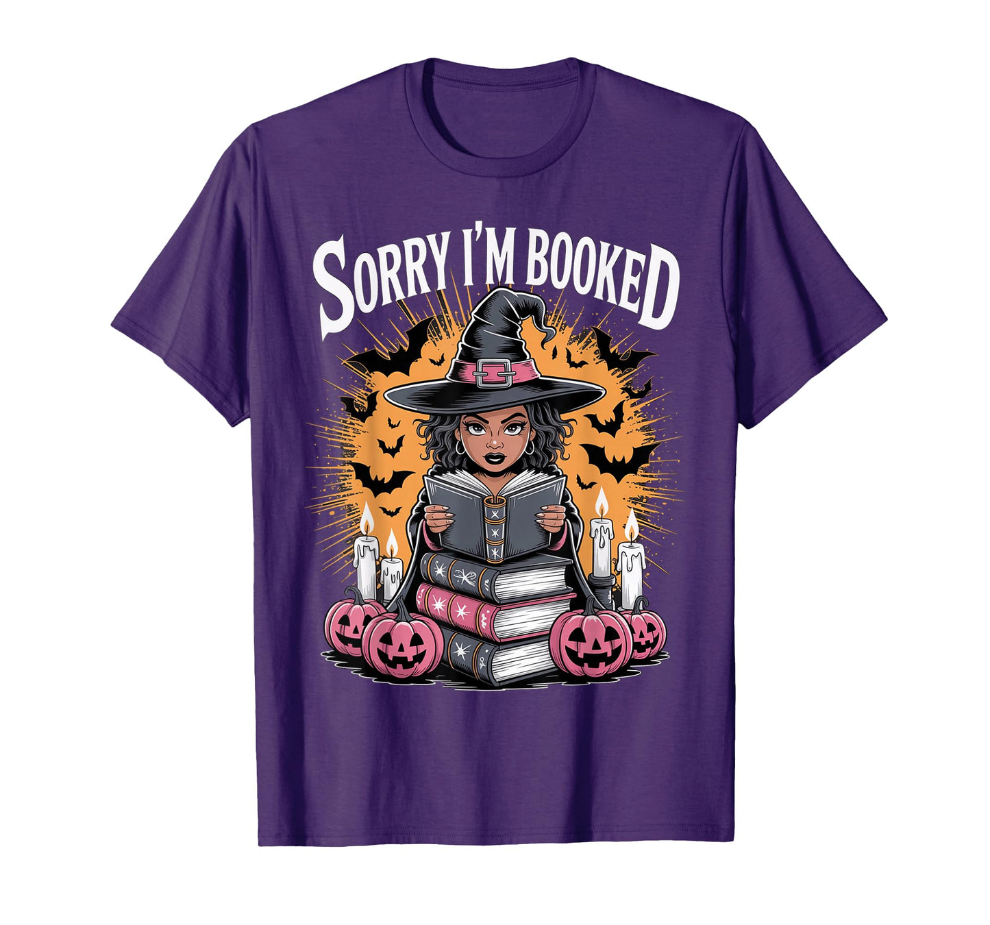 Halloween Book Lover Black Witch Spellbooks Booked Reading T-Shirt