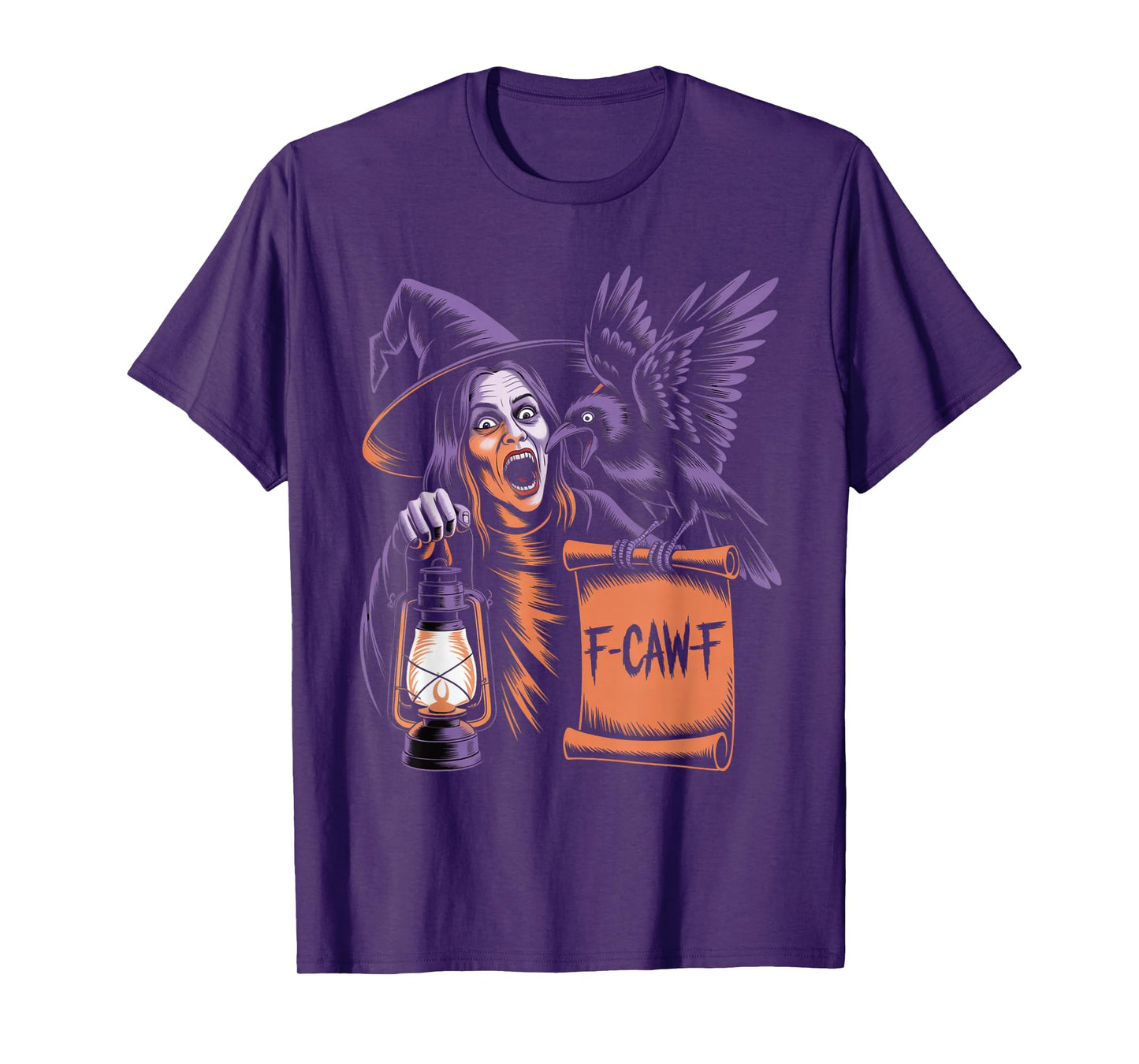 F-Caw-F Crow Funny Gothic Moon Black Bird Halloween T-Shirt