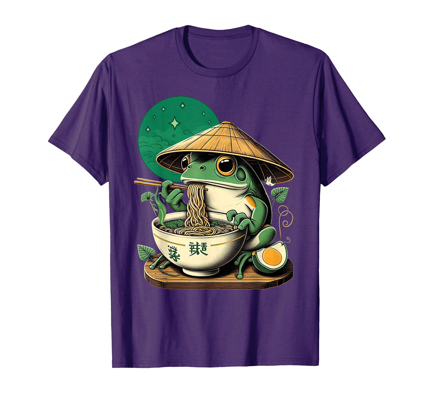 Kawaii Frog Eating Ramen Noodles Funny Anime Boys Girls Teen T-Shirt