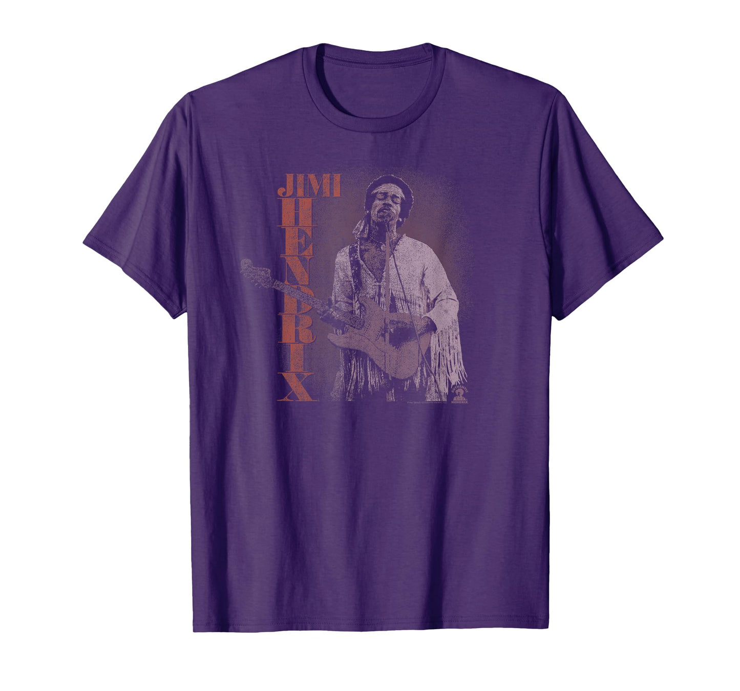Jimi Hendrix Purple Portrait on Stage with Logo Vintage Band T-Shirt