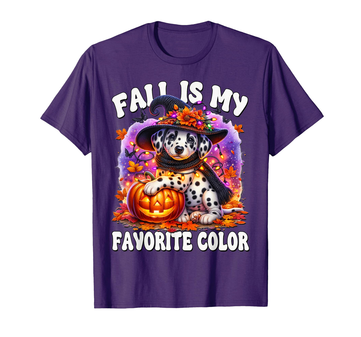 Fall is My Favorite Color for Dog Mom Dalmatian Halloween T-Shirt