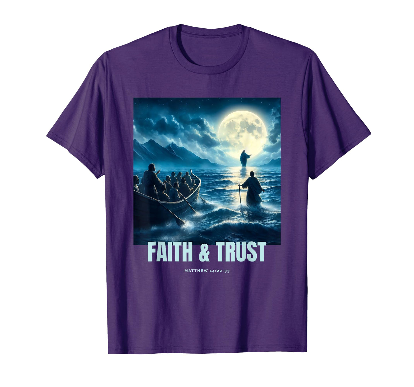 Faith Inspired Image Of Jesus Walking On Water T-Shirt