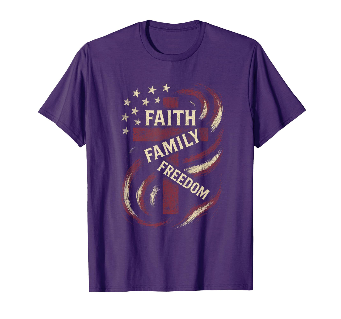 Faith Family Freedom - Patriotic Christian USA T-Shirt