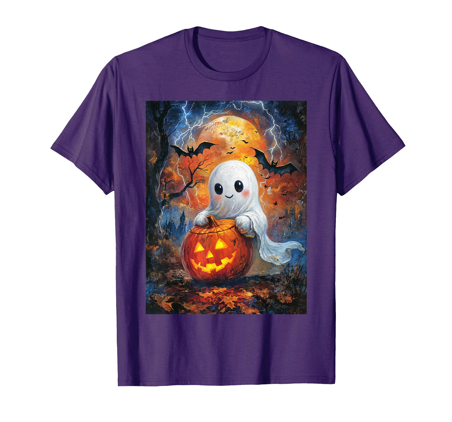 Halloween Pumpkin Design Girls Boys Kids Ghost Halloween T-Shirt