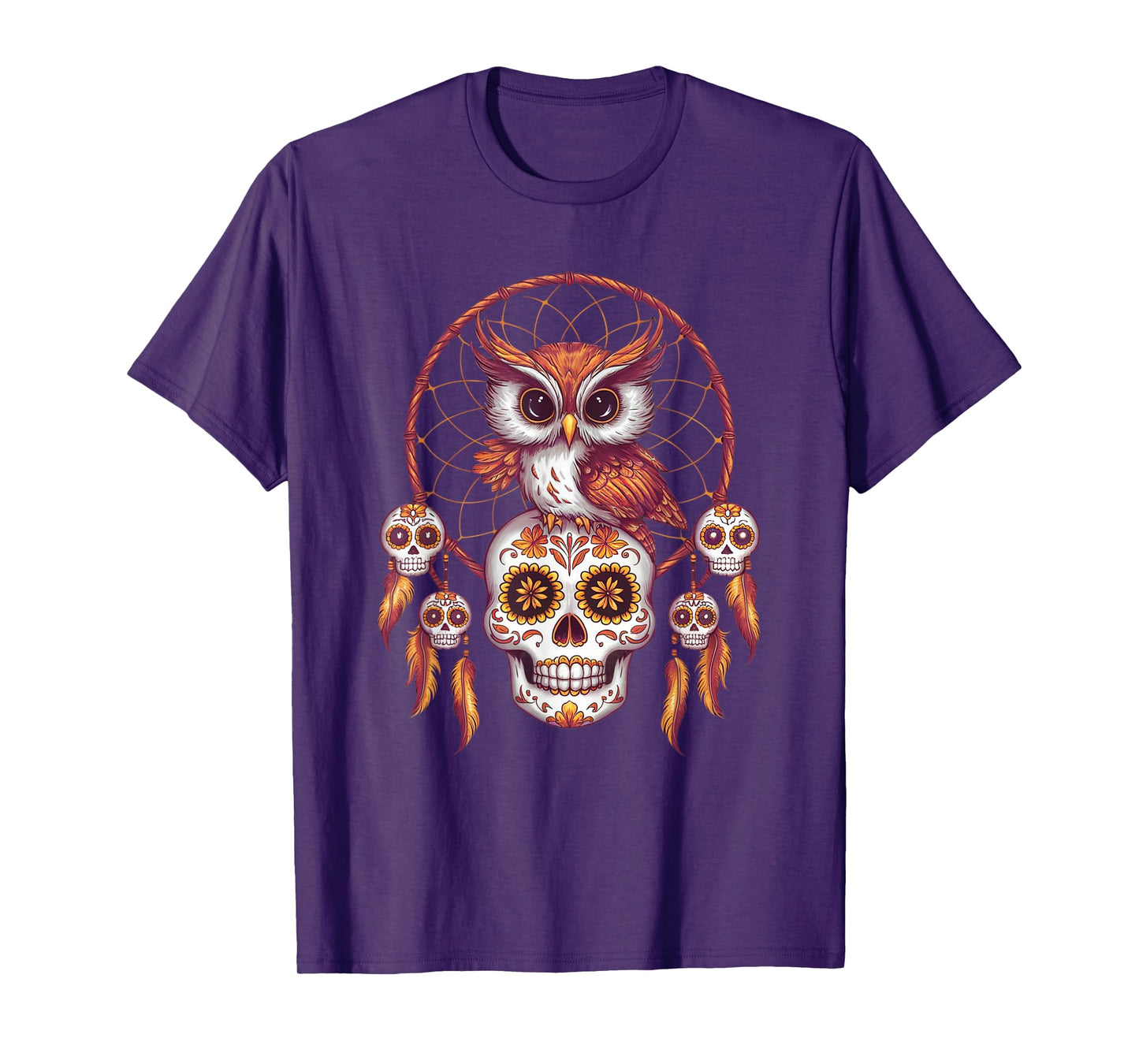 Sugar Skull Owl Day of Dead Halloween Dia De Muertos T-Shirt