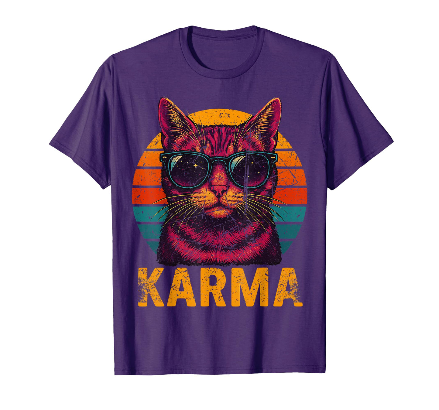 Vintage Cat Music Gifts For Teens Girls Kids Women Men Karma T-Shirt