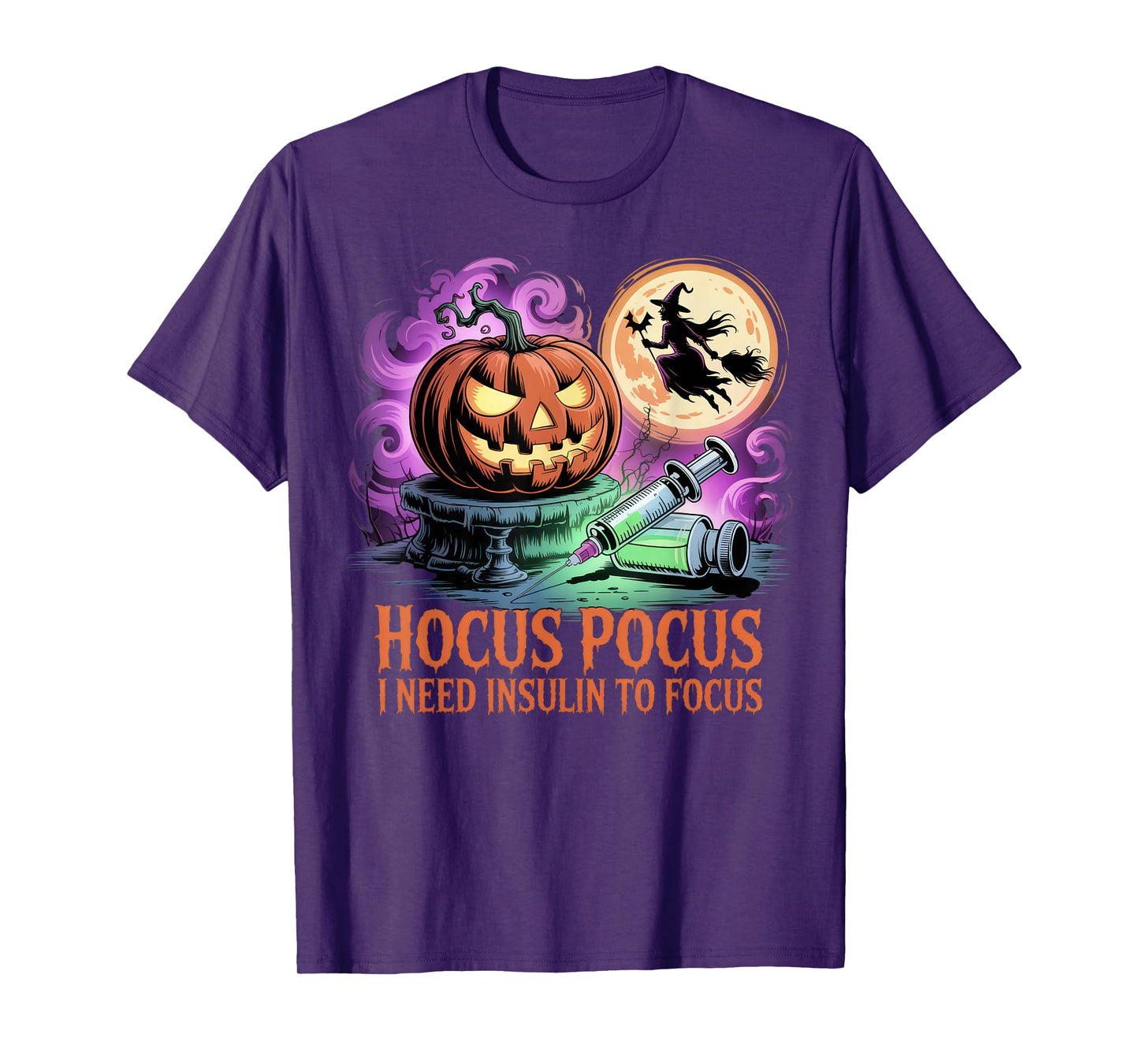 Funny Halloween Diabetic Hocus Pocus I Need Insulin to Focus T-Shirt