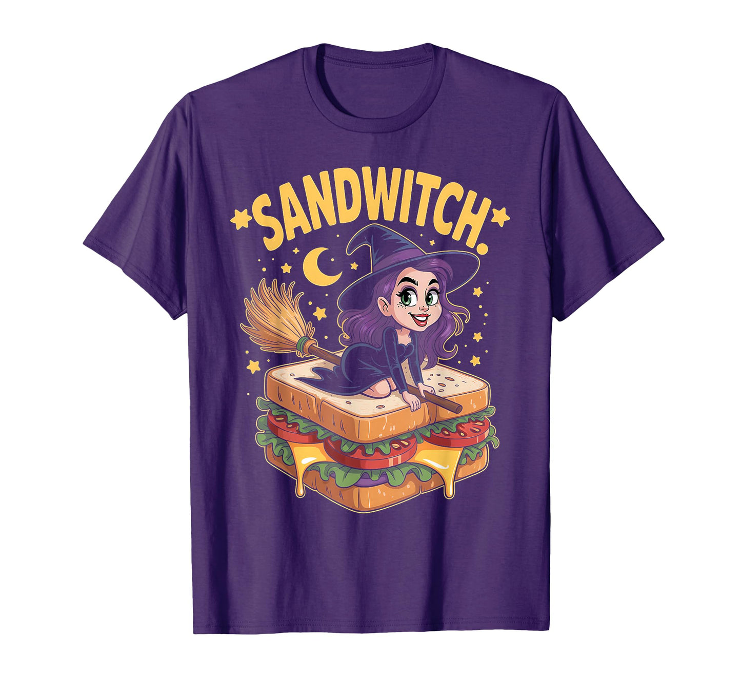 Sandwitch Funny Witch Halloween Food Pun T-Shirt