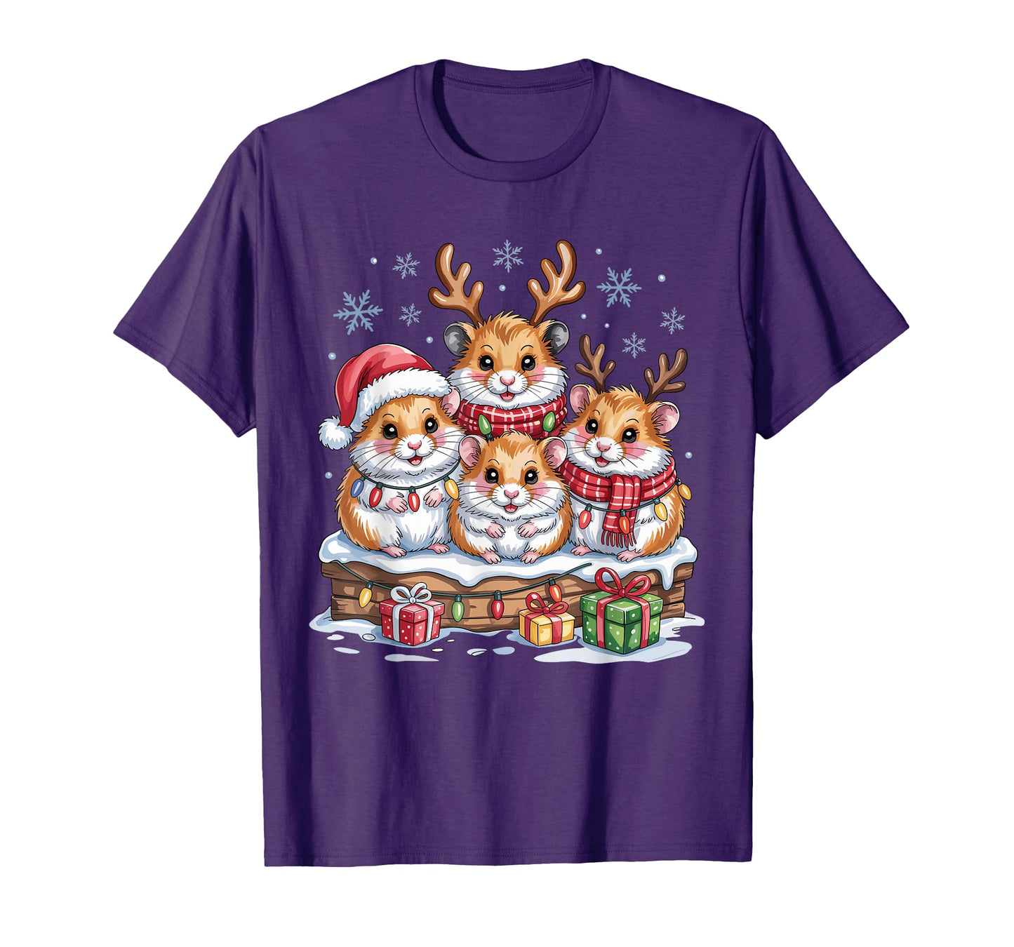 Hamster Christmas Cute Pet Lovers Funny Holiday Pajamas T-Shirt