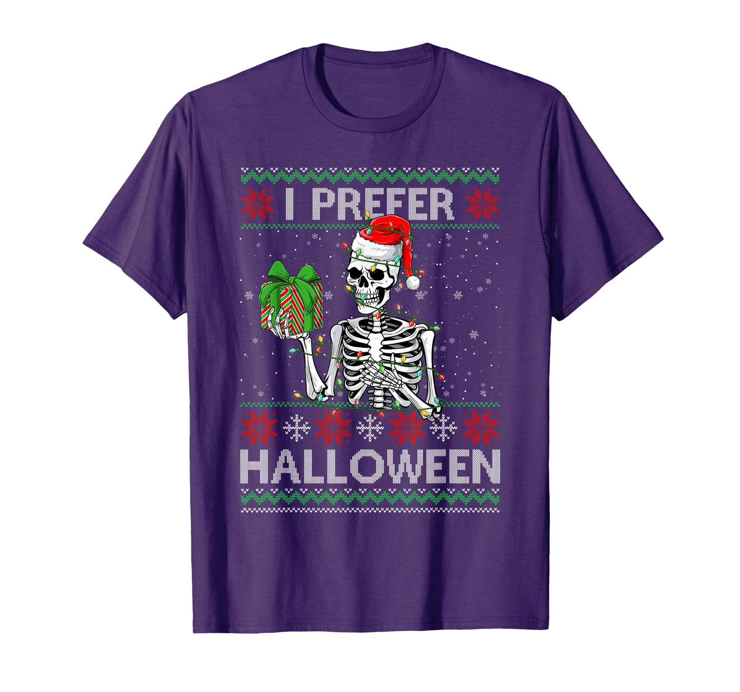 Funny I Prefer Halloween Skeleton Ugly Christmas Sweater T-Shirt