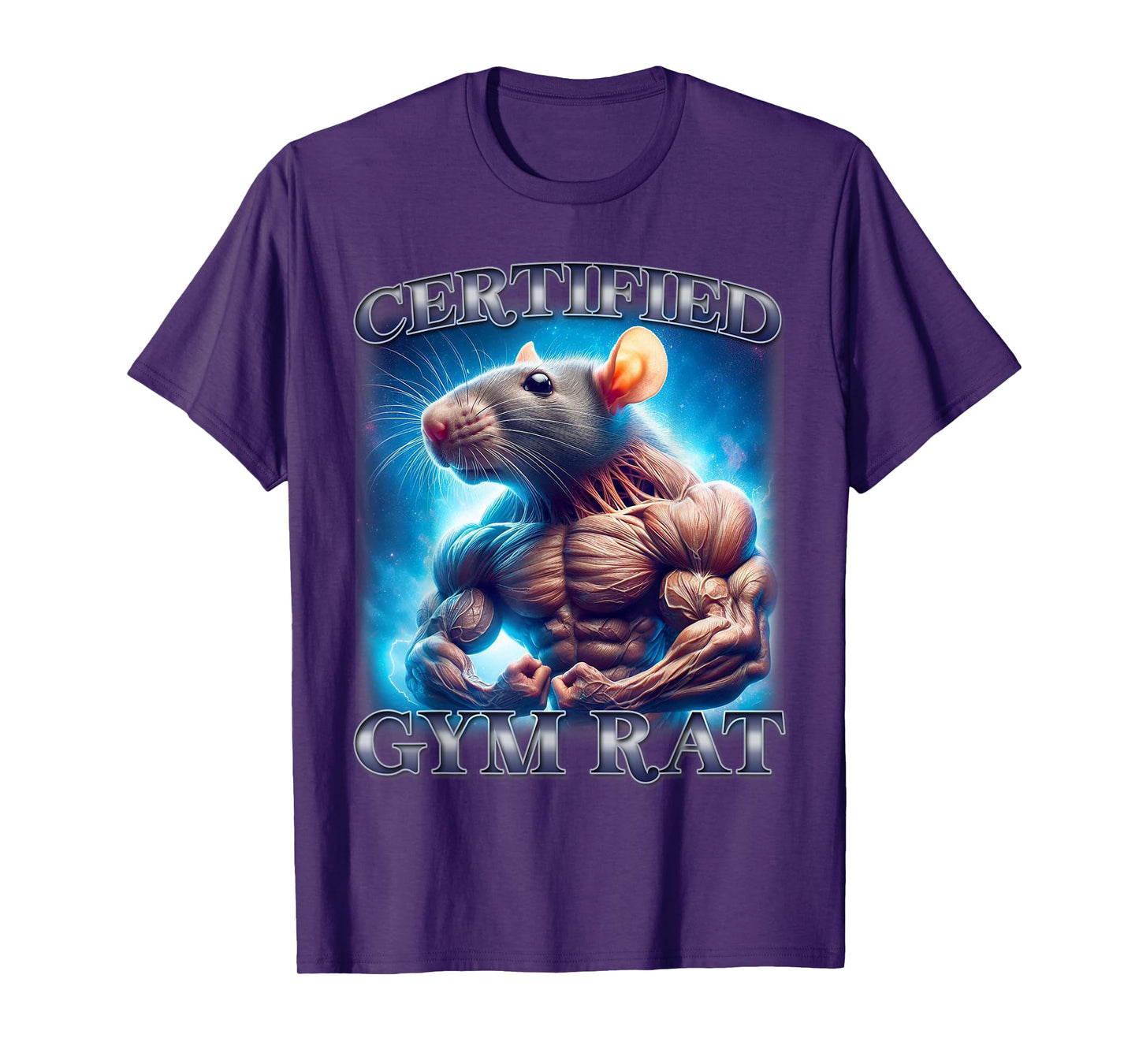 Certified Gym Rat Funny Offensive Inappropriate Adult Meme T-Shirt
