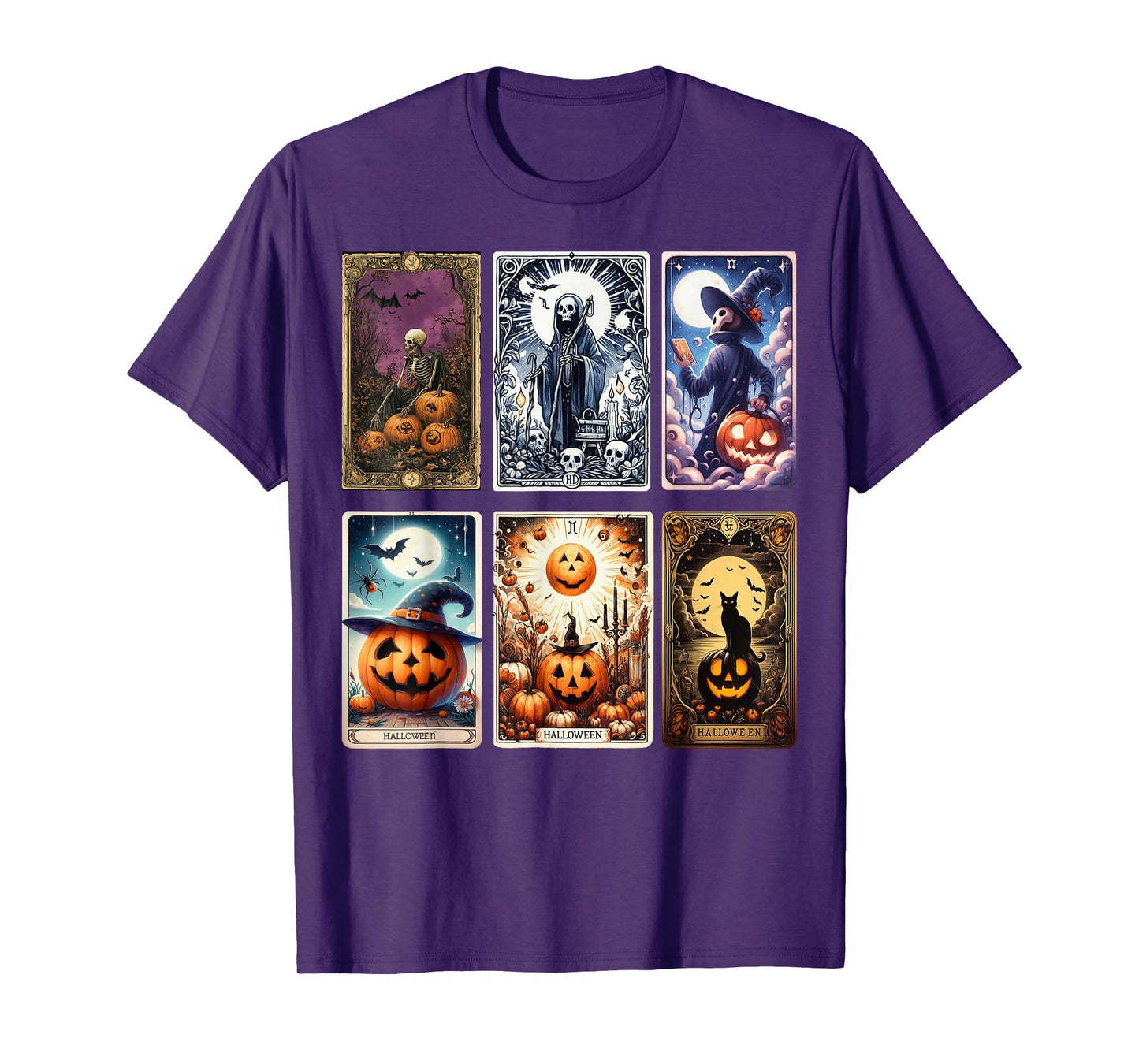 Halloween Tarot Cards Apparel – Spooky Pumpkin Design T-Shirt