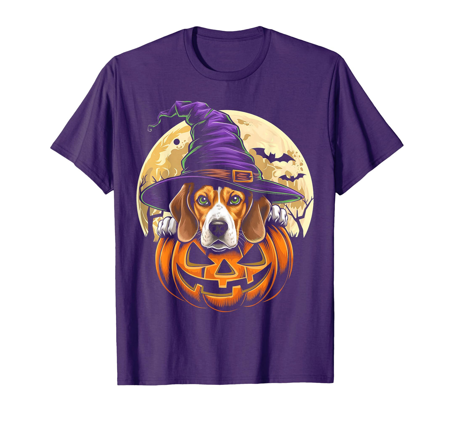 Cute Beagle Witch Pumpkin Halloween Funny Dog Lover T-Shirt