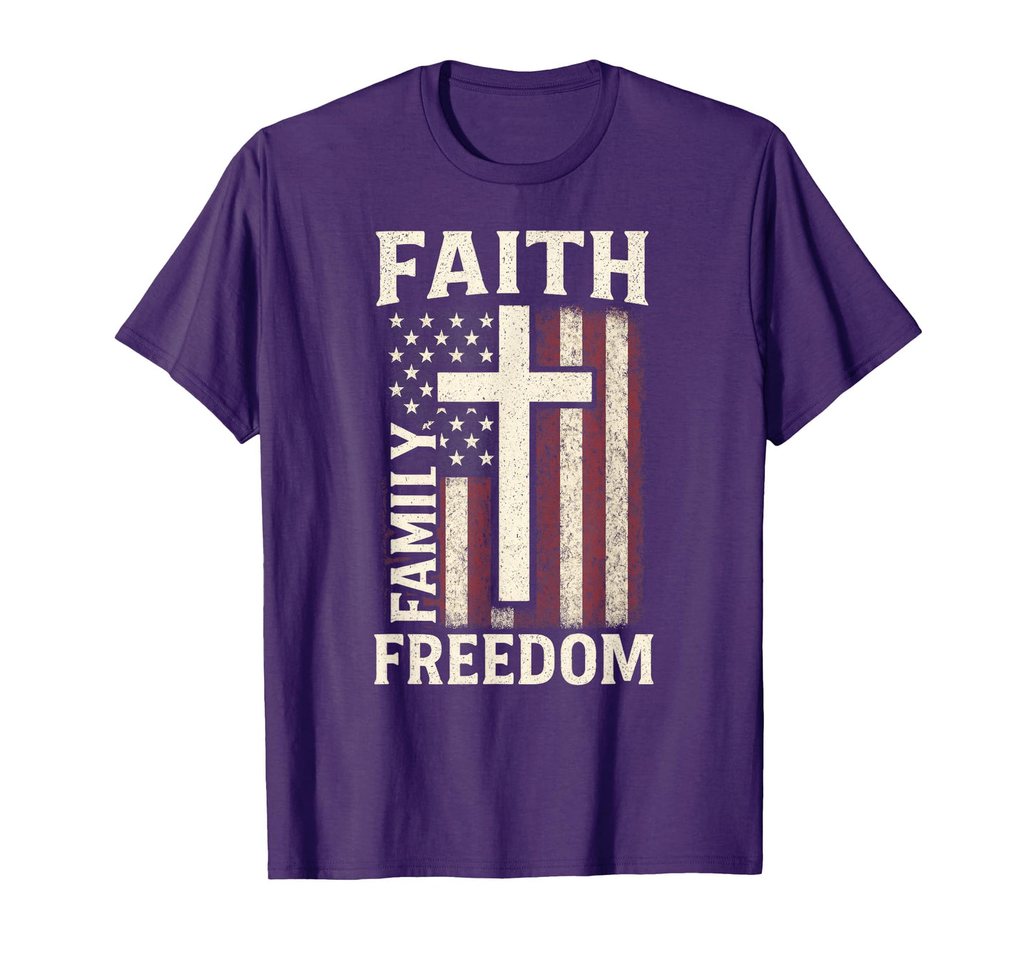 Faith Family Freedom - American Christian Patriotic T-Shirt