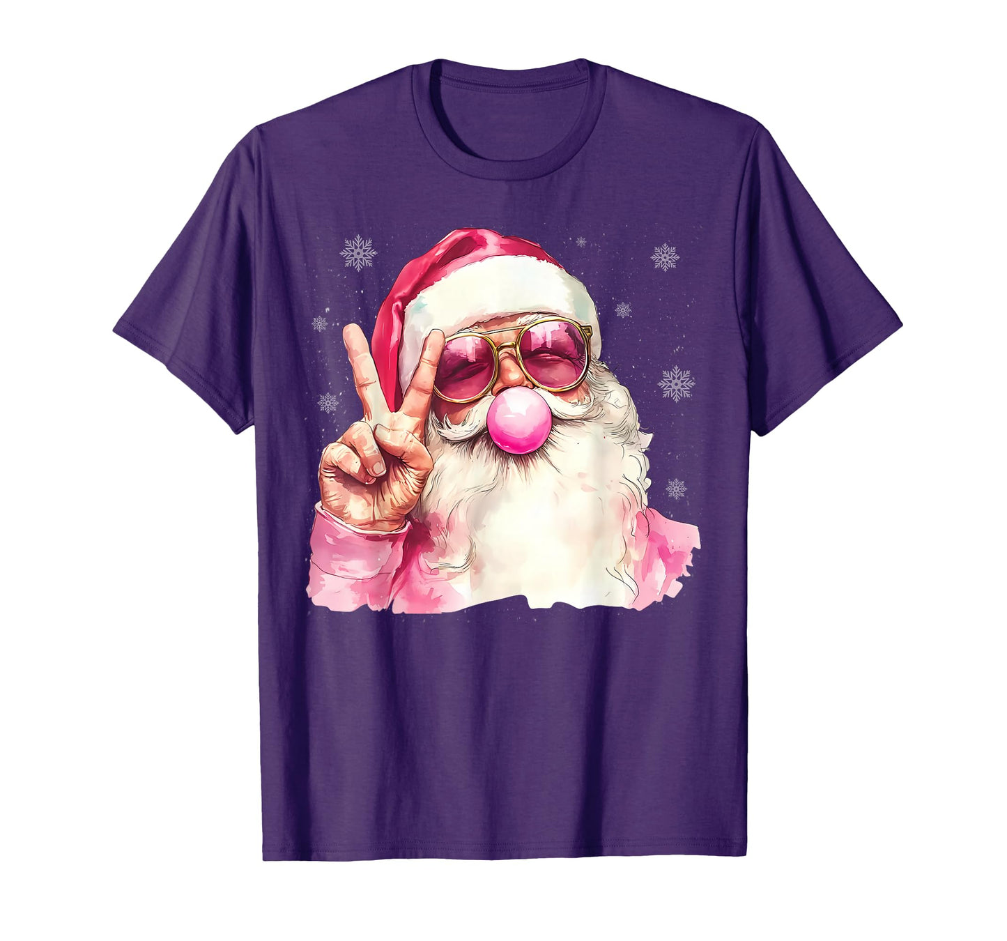 Vintage Santa Christmas Blowing Bubble Gum Xmas Holiday T-Shirt