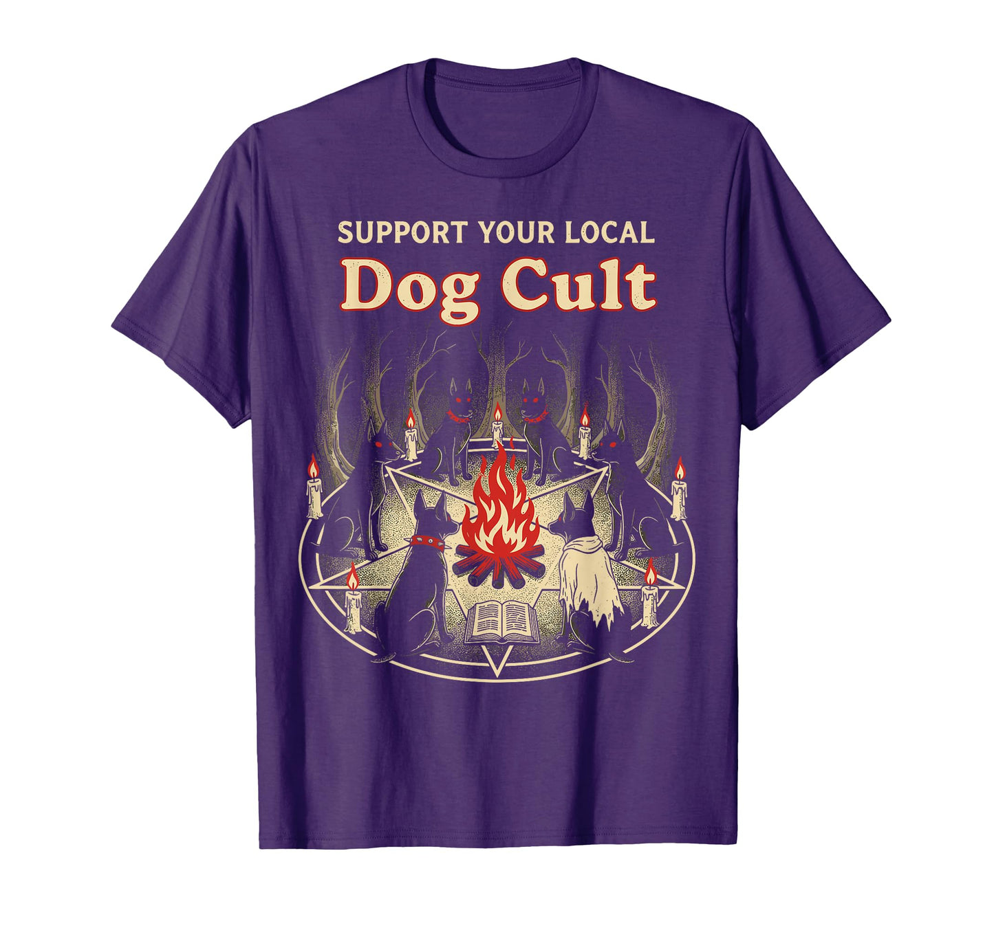 Dog Cult Funny Halloween Witches Occult Graphic T-Shirt
