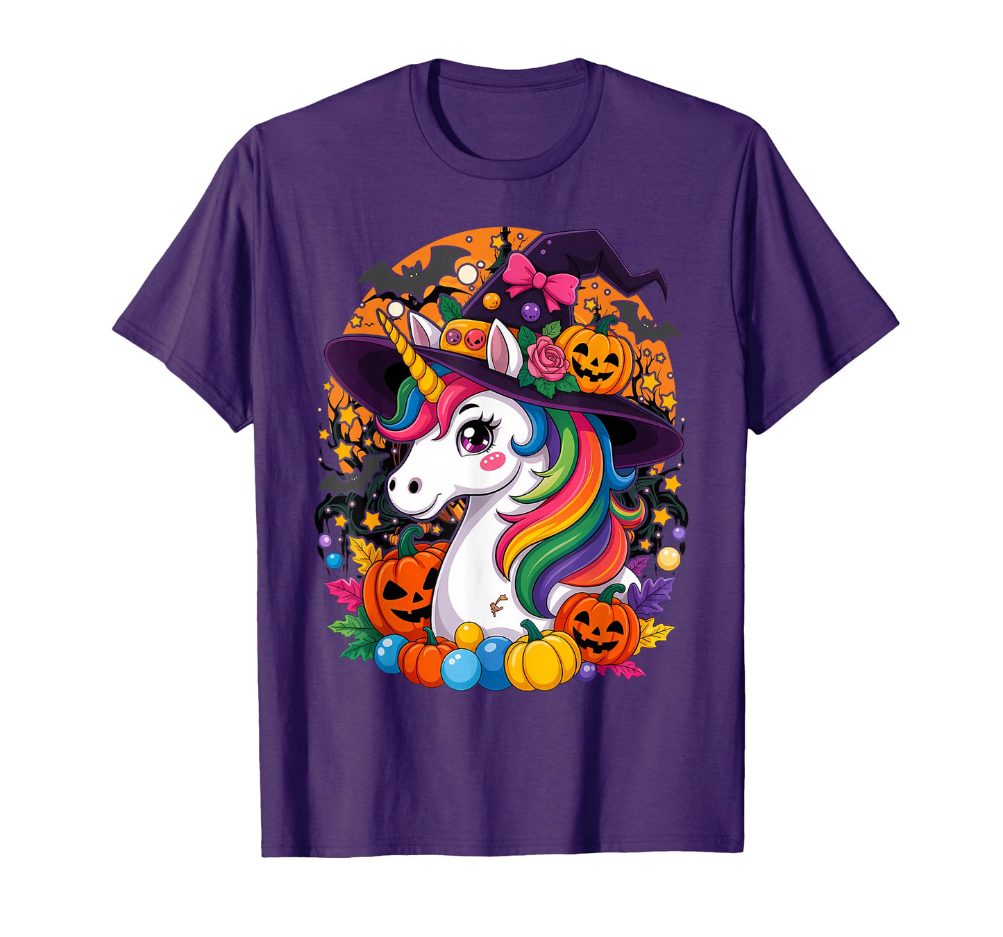 Halloween Unicorn Witch Girl T-Shirt