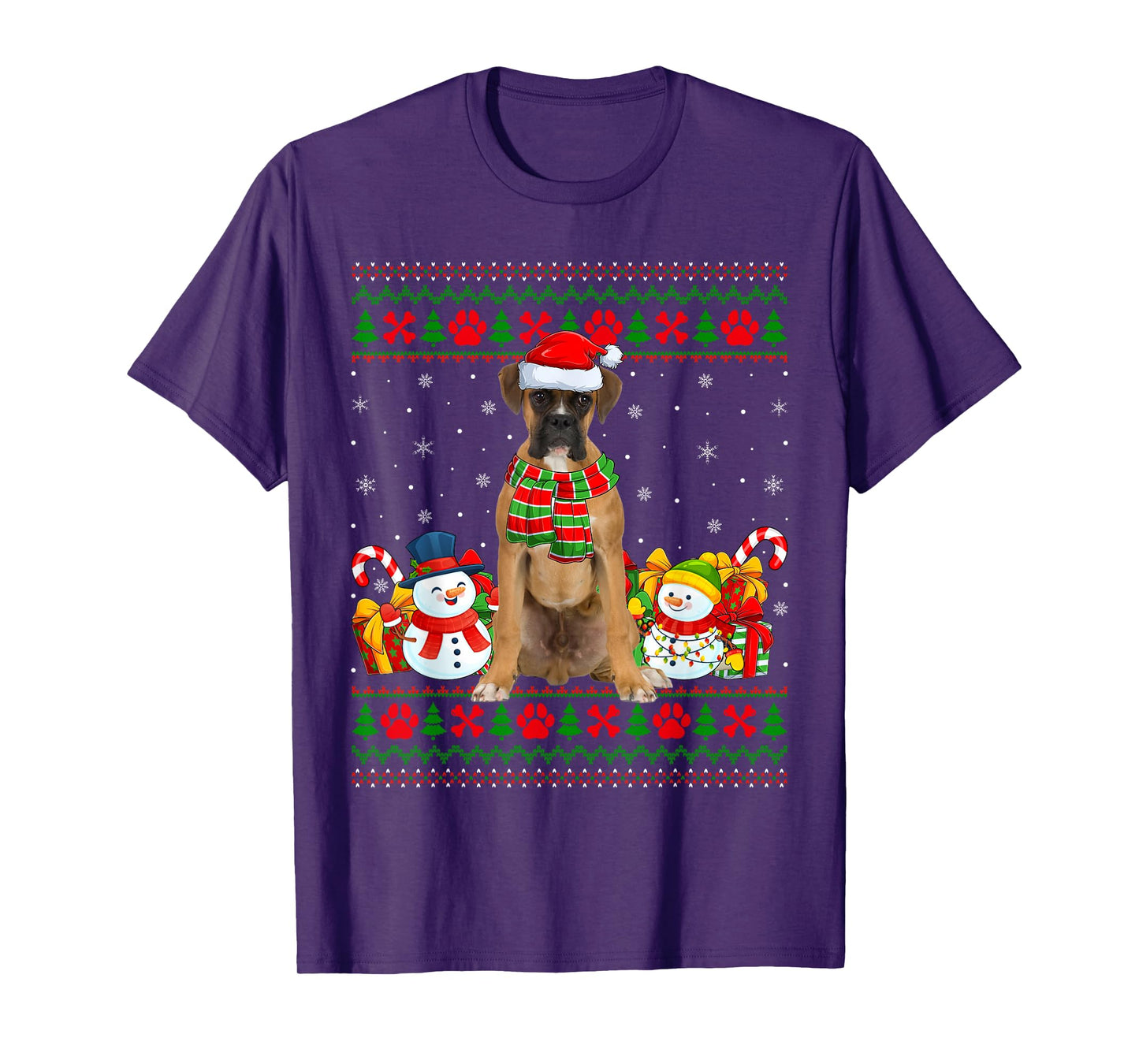 Boxer Dog Ugly Christmas Sweaters Funny Pet Dog Lover Xmas T-Shirt