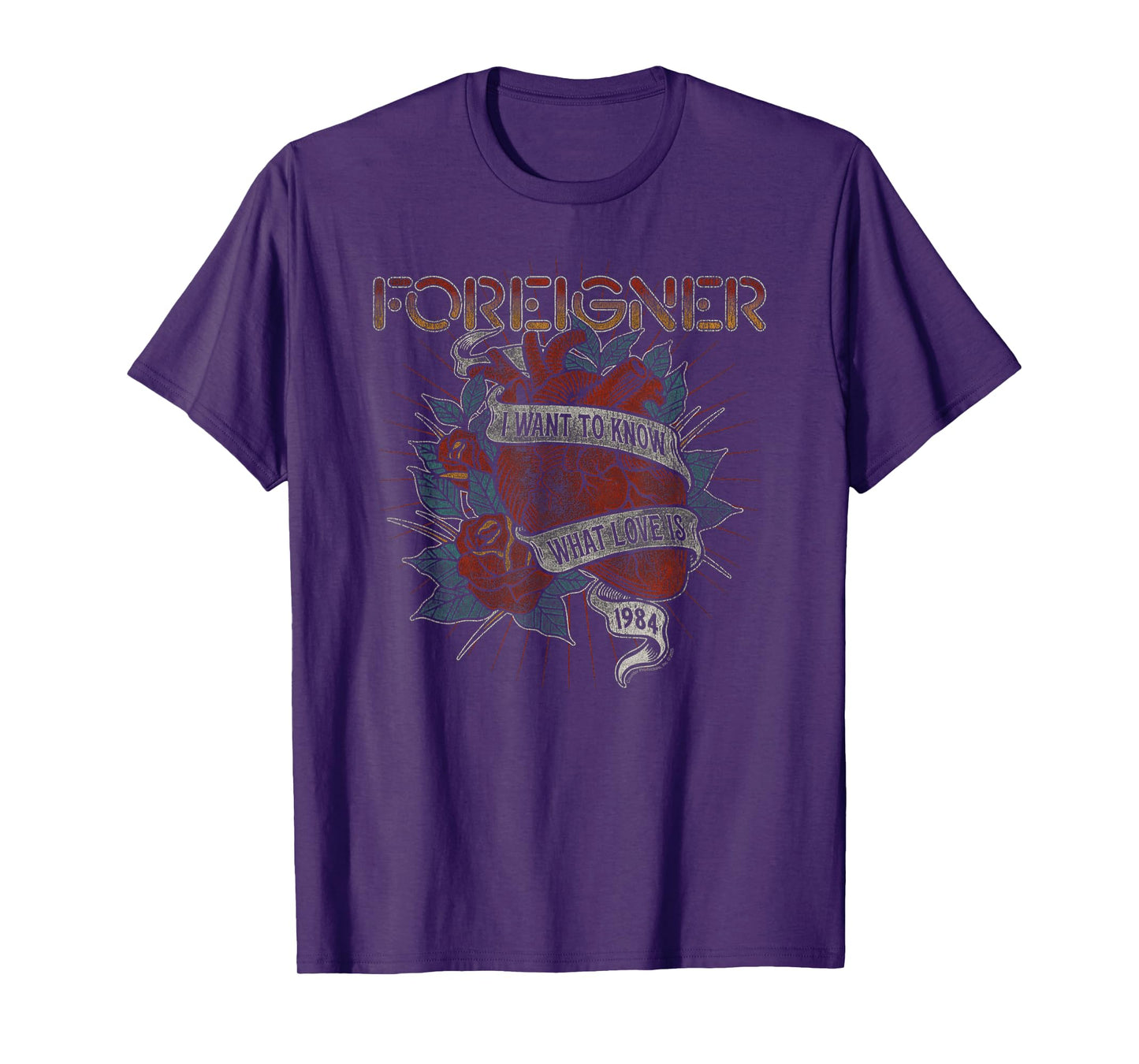 Foreigner I Want To Know What Love Is 1984 Heart Distressed T-Shirt