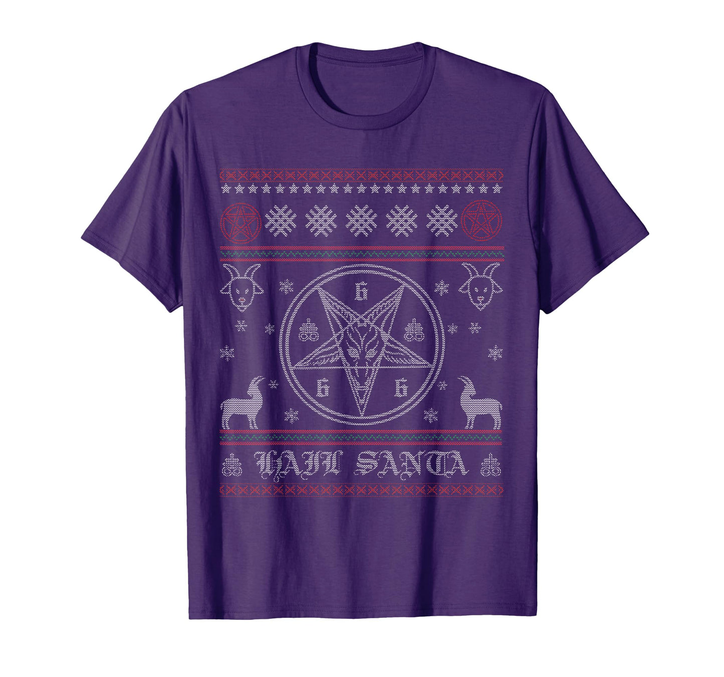 Hail Santa Pentagram Pagan Solstice Gothic Satanic Christmas T-Shirt