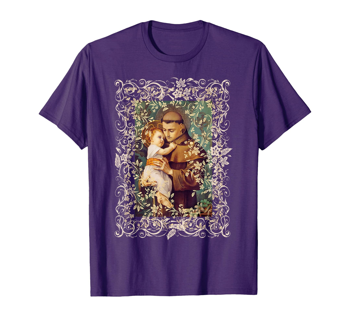 St Anthony of Padua Vintage Catholic Saint Infant Jesus T-Shirt
