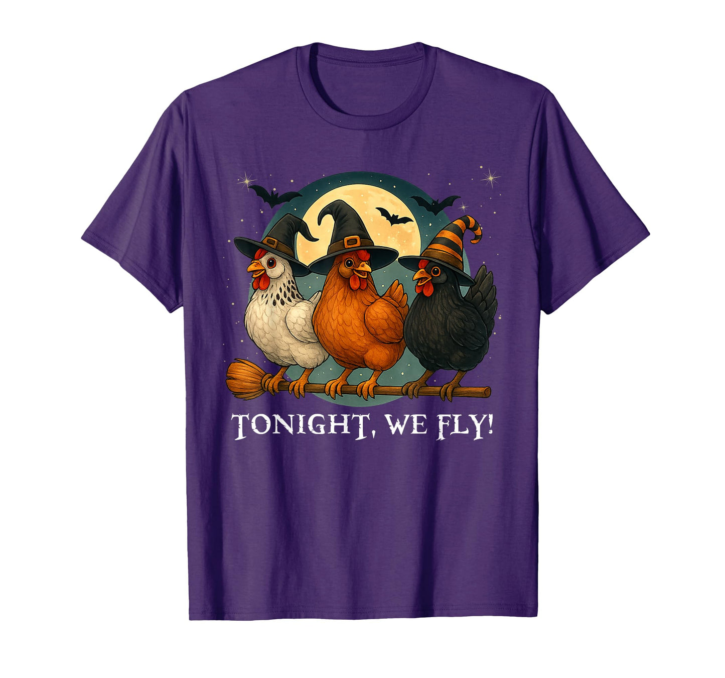 Tonight We Fly Funny Chicken Spooky Season Farm Halloween T-Shirt