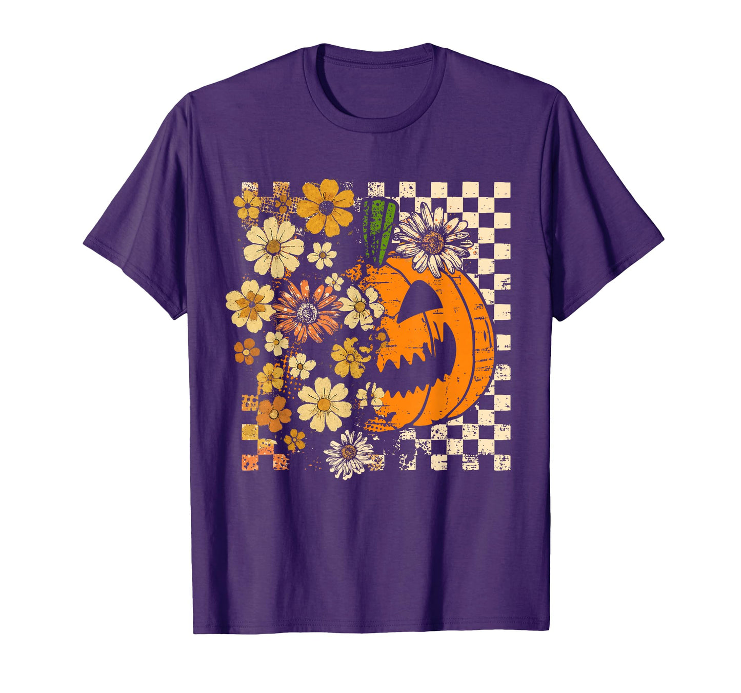 Vintage Pumpkin Flower Halloween Fall Thankgiving Costume T-Shirt