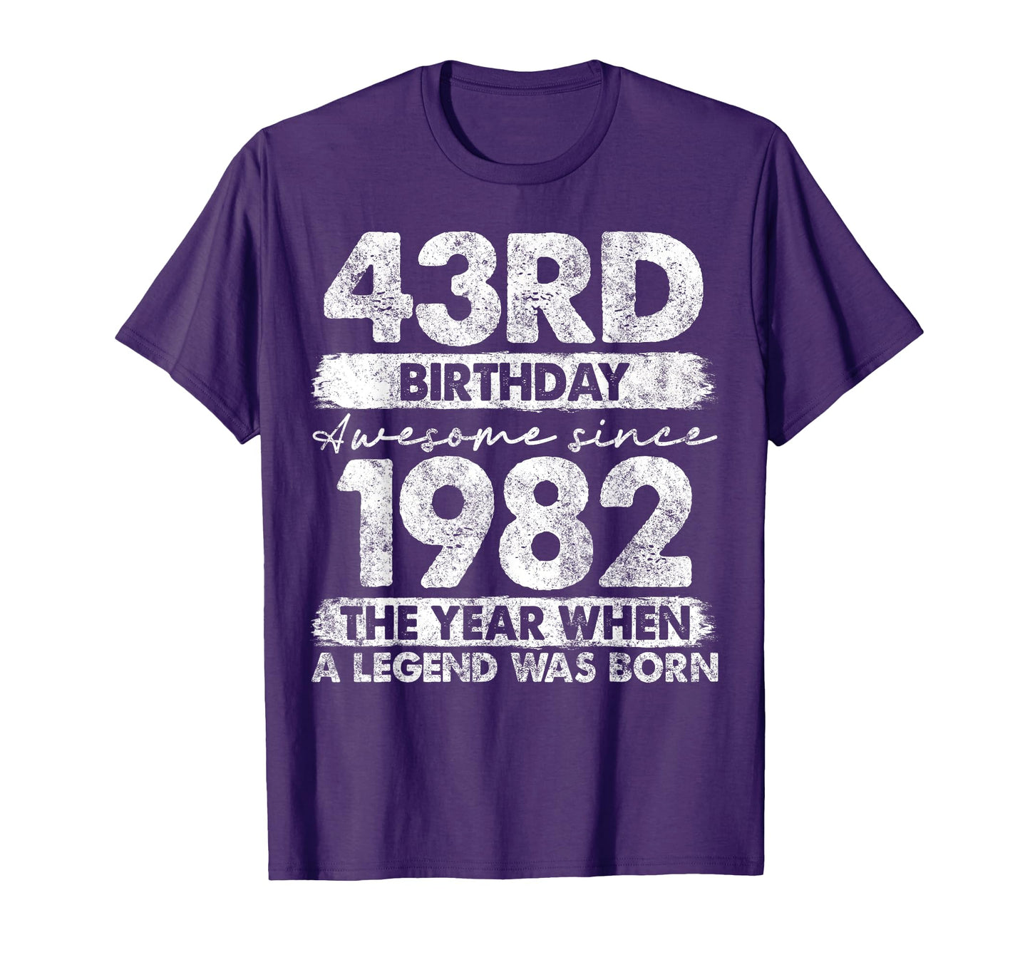 Vintage Legend Birthday Shirts For Men Women 2025 43 Year Old Gifts Vintage 1982 Limited Edition 43rd Birthday T-Shirt Black Unisex-Adults T-Shirt