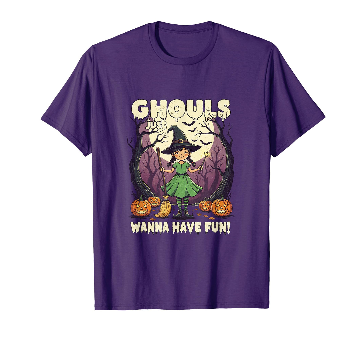 Ghouls Just Wanna Have Fun! Cute Witch Halloween Graphic T-Shirt