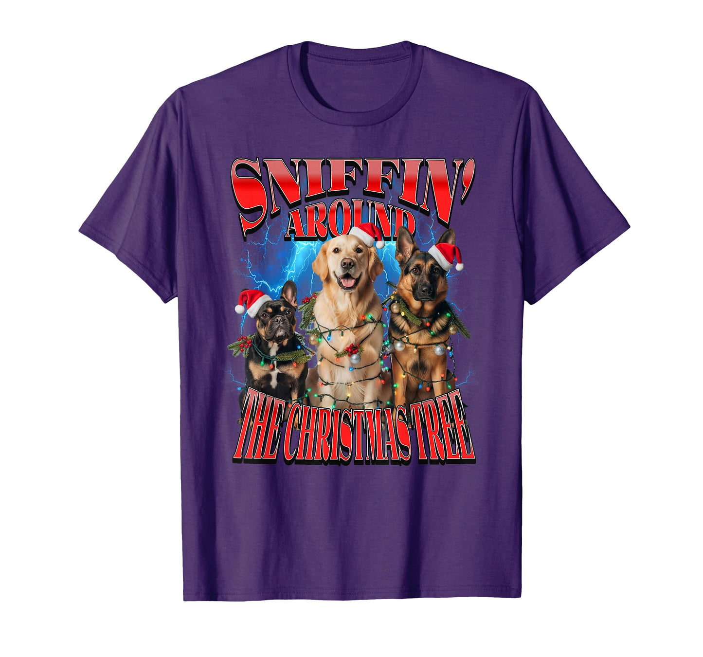 Sniffin Around The Christmas Tree Funny Dog Quote Bootleg T-Shirt