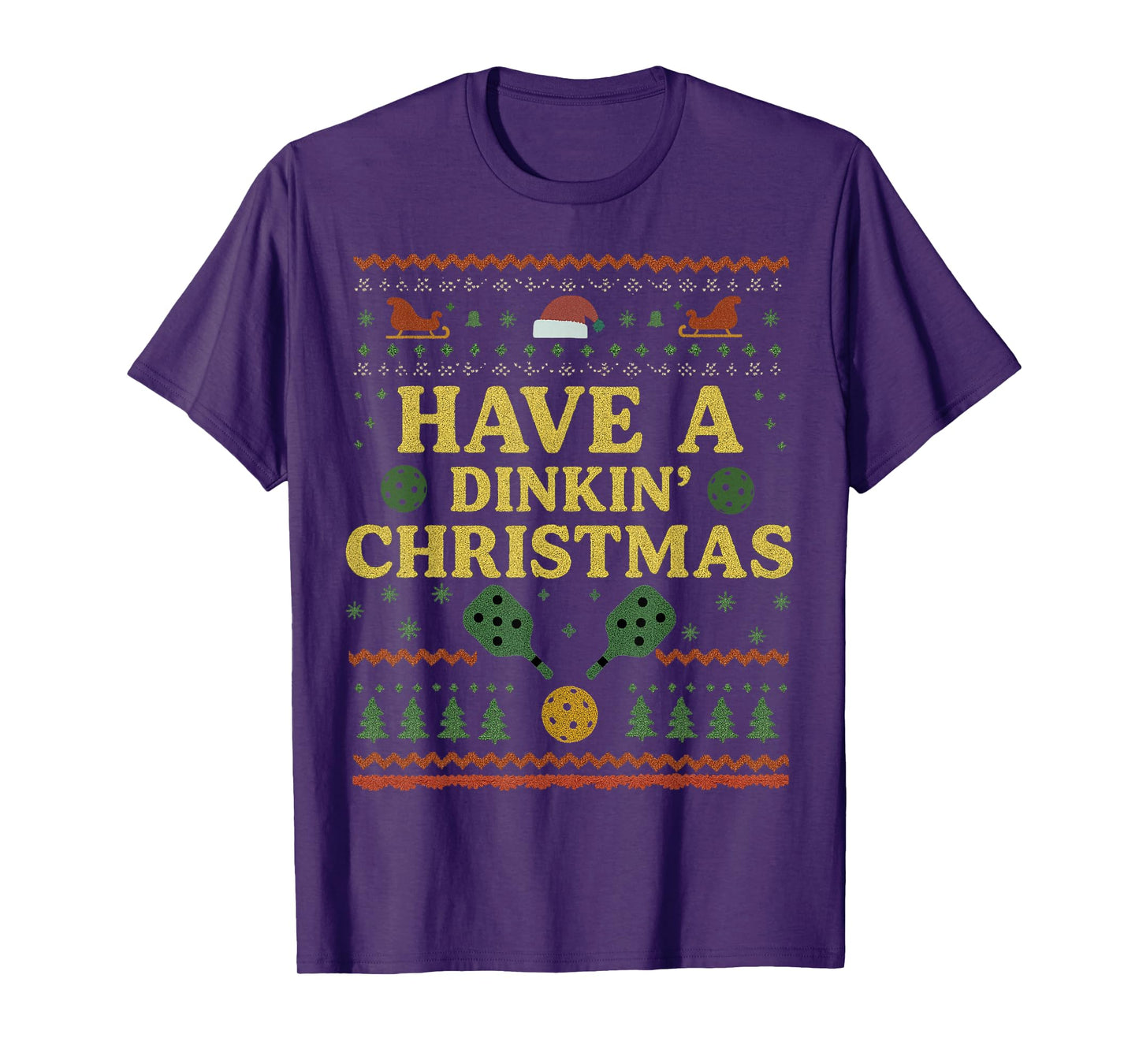 Have a Dinkin' Christmas Pickleball Vintage Funny Xmas T-Shirt