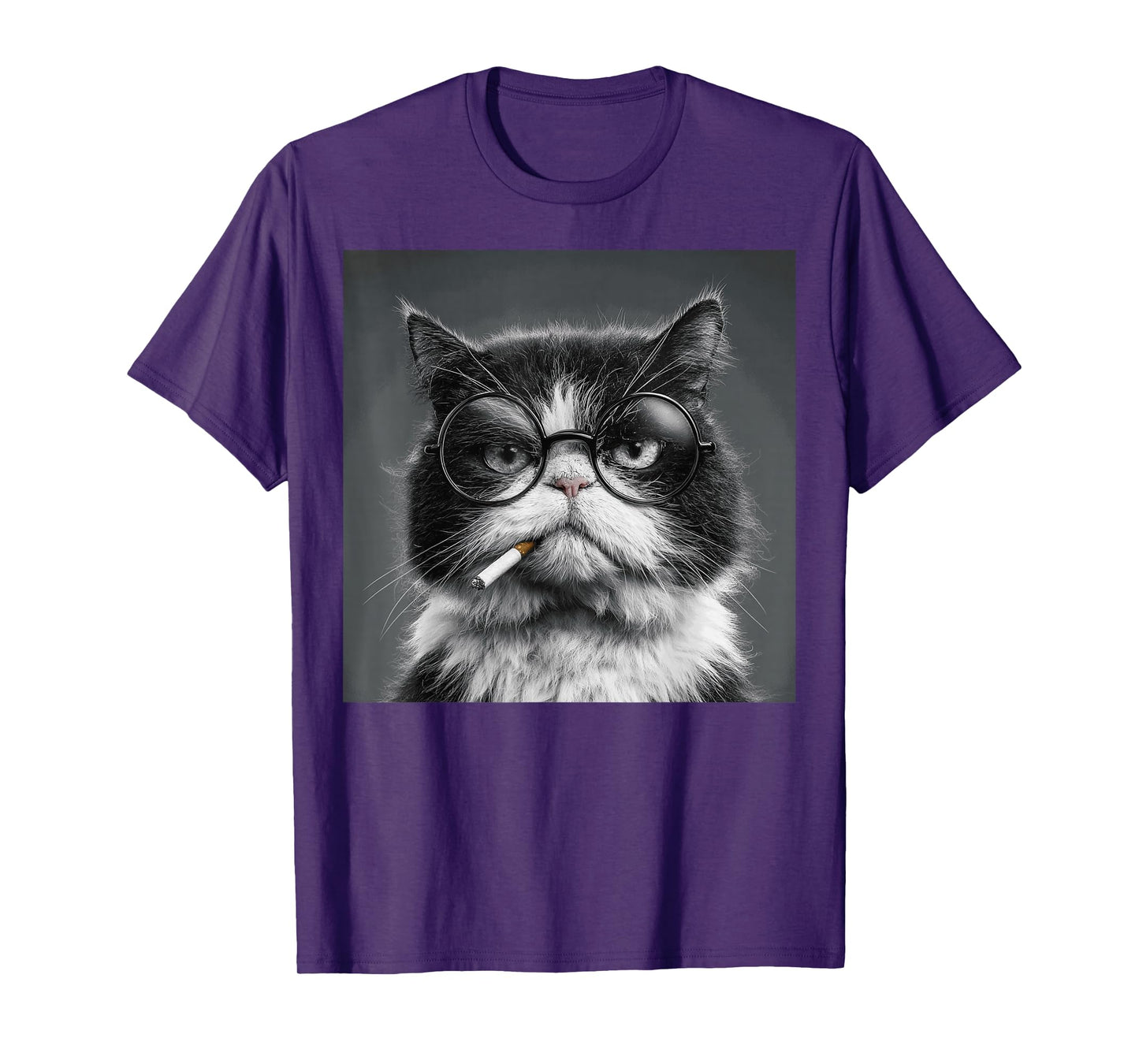 Funny Graphic Cat Smoking Adult Funny T-Shirt