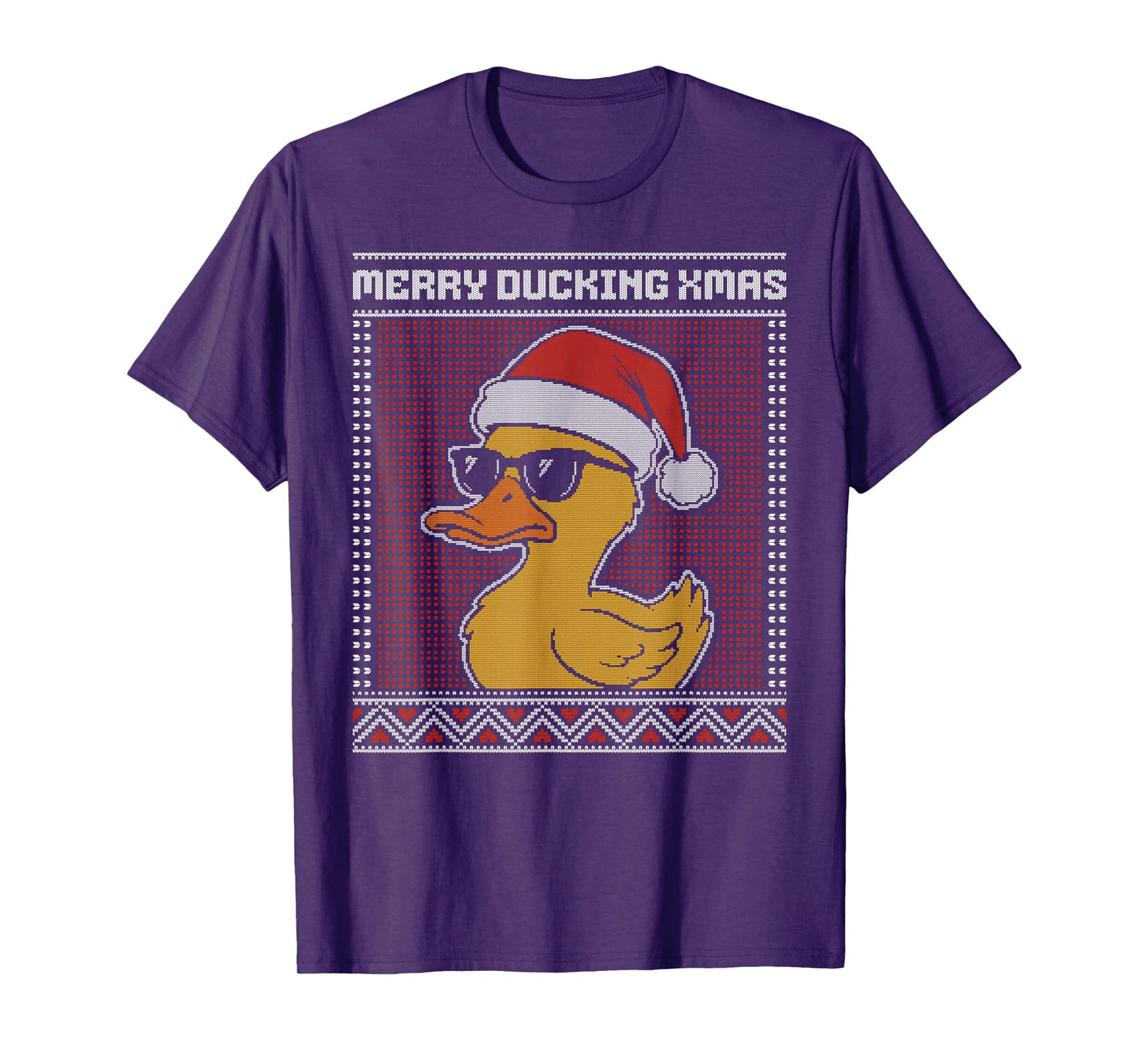 Merry Ducking Xmas, Sarcastic Duck Christmas Ugly Sweater T-Shirt