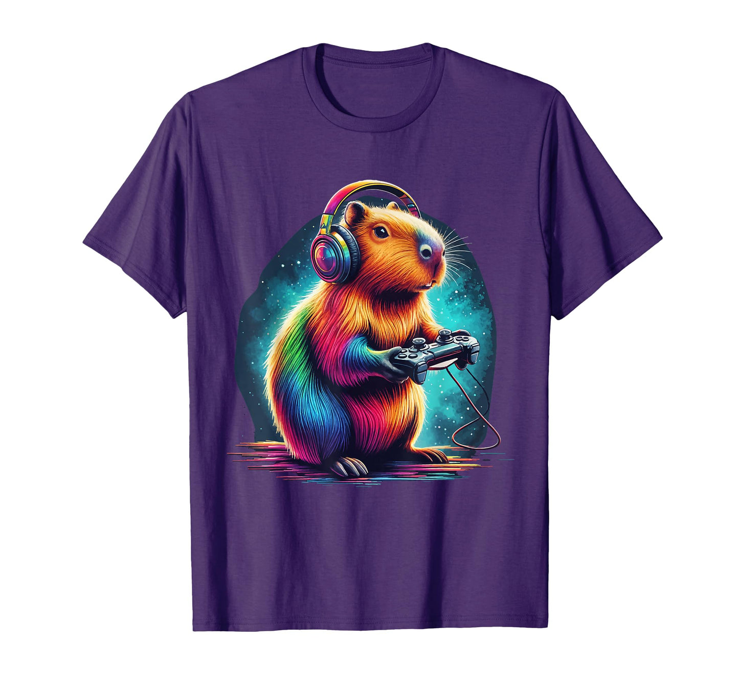 Capybara Gaming Shirt Video Game Colorful Capybara Gamer T-Shirt