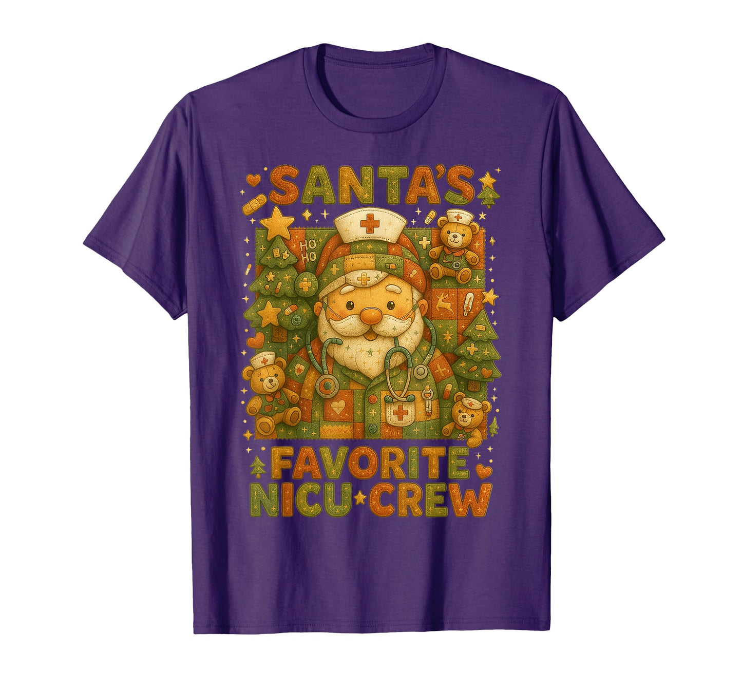 HUGvyn Christmas: NICU Nurses Santa Neonatal ICU Holiday T-Shirt