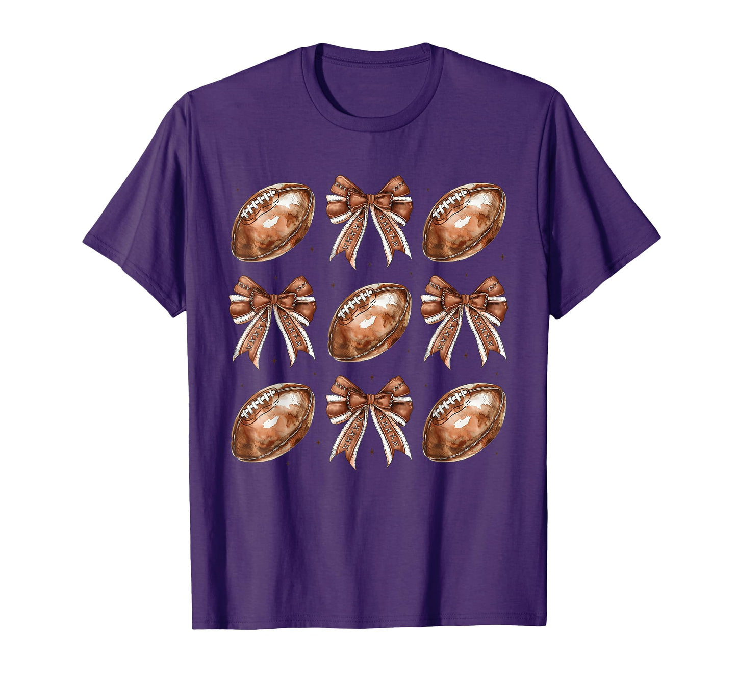 Autumn Coquette Bow Game Day American Football Player Coach T-Shirt