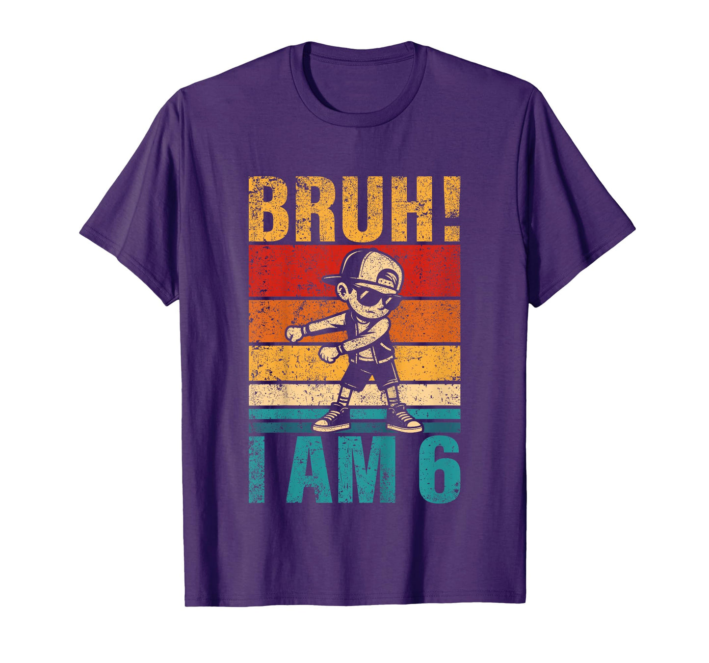 Kids 6 Year Old Birthday Flossing Boy Bruh It's My 6th Birthday T-Shirt