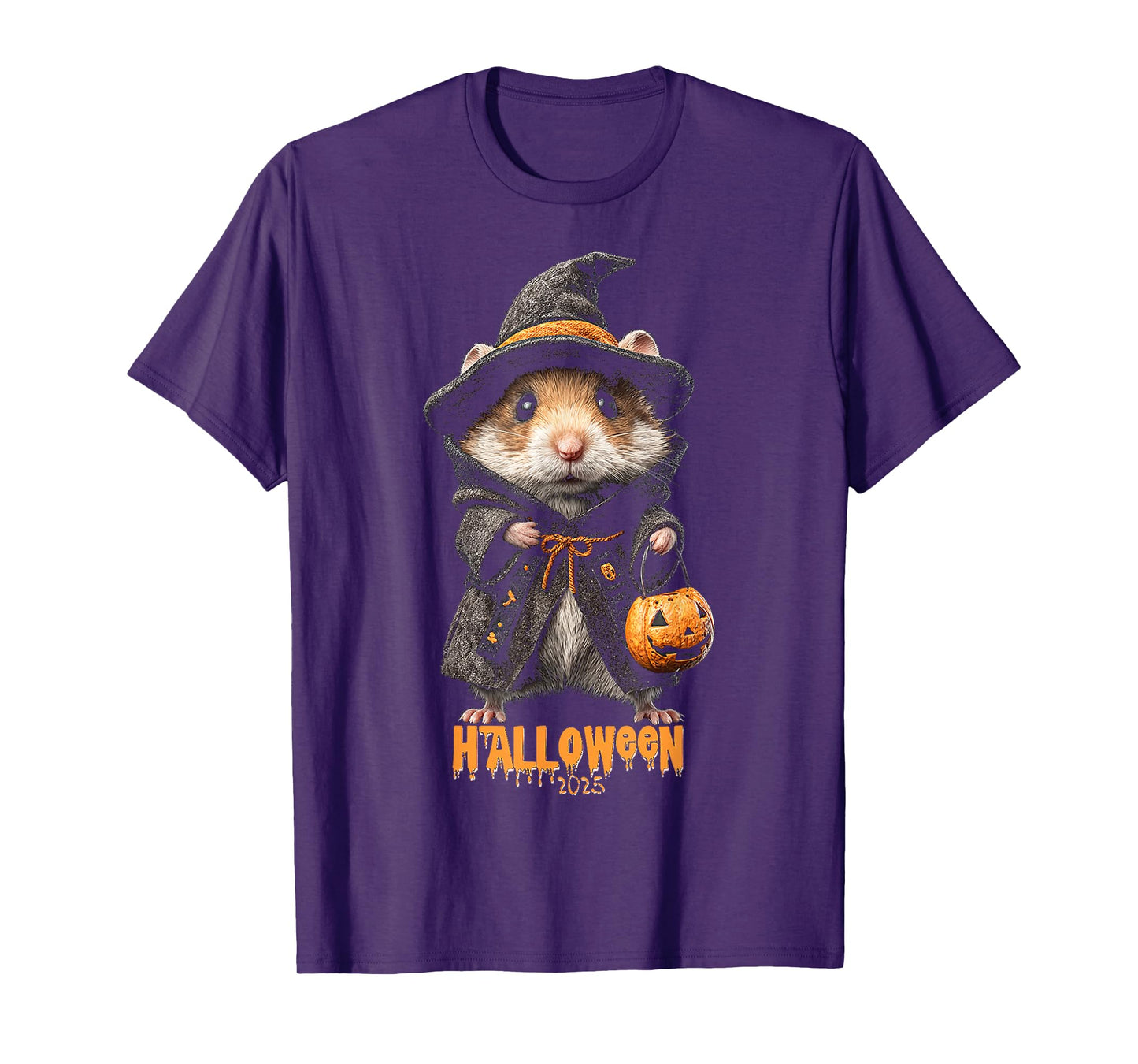 Halloween 2025 Hamster Witch Pumpkin Costume Fun T-Shirt