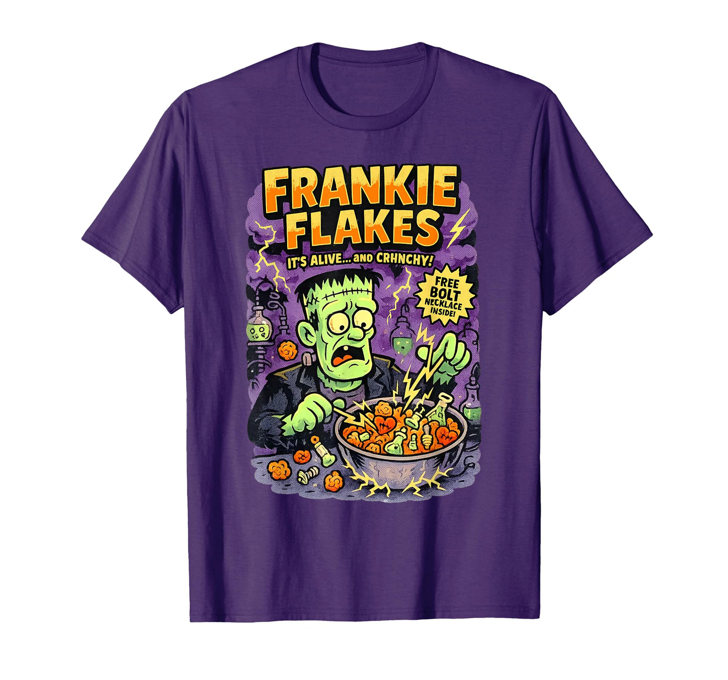 Retro Funny Frankie Flakes Cereal Frankenstein Monster Lover T-Shirt