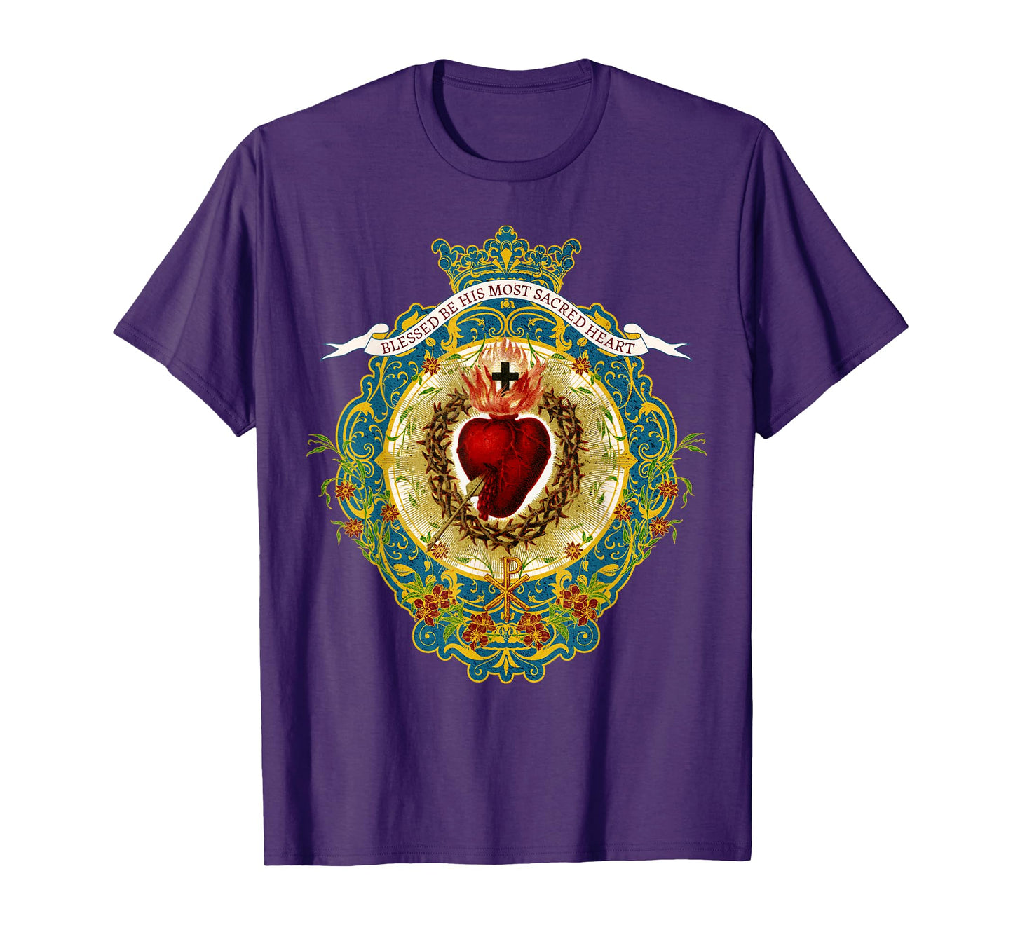 Sacred Heart of Jesus Symbol Divine Praises Vintage Catholic T-Shirt