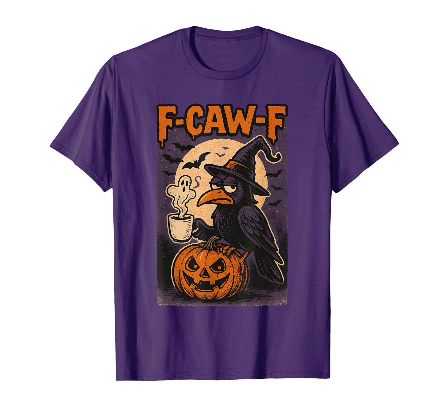 F Caw F T Shirt Women Funny Halloween F-Caw-F Crow Costume T-Shirt