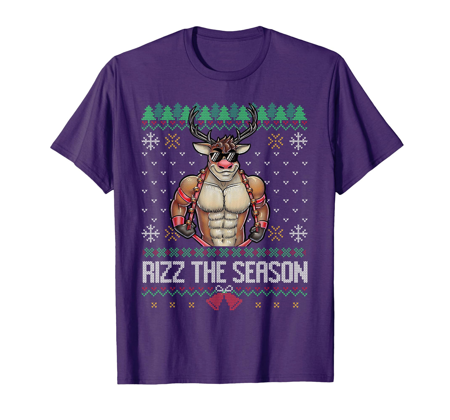 Rizz The Season Reindeer Cool Holiday Ugly Gen Z Slang T-Shirt