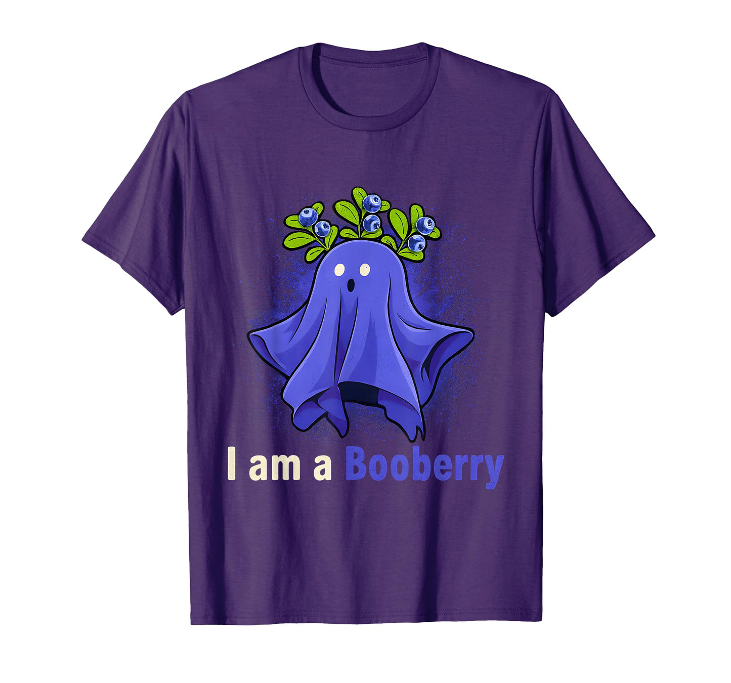 I Am a Booberry Funny Ghost Blueberry Halloween Pun T-Shirt