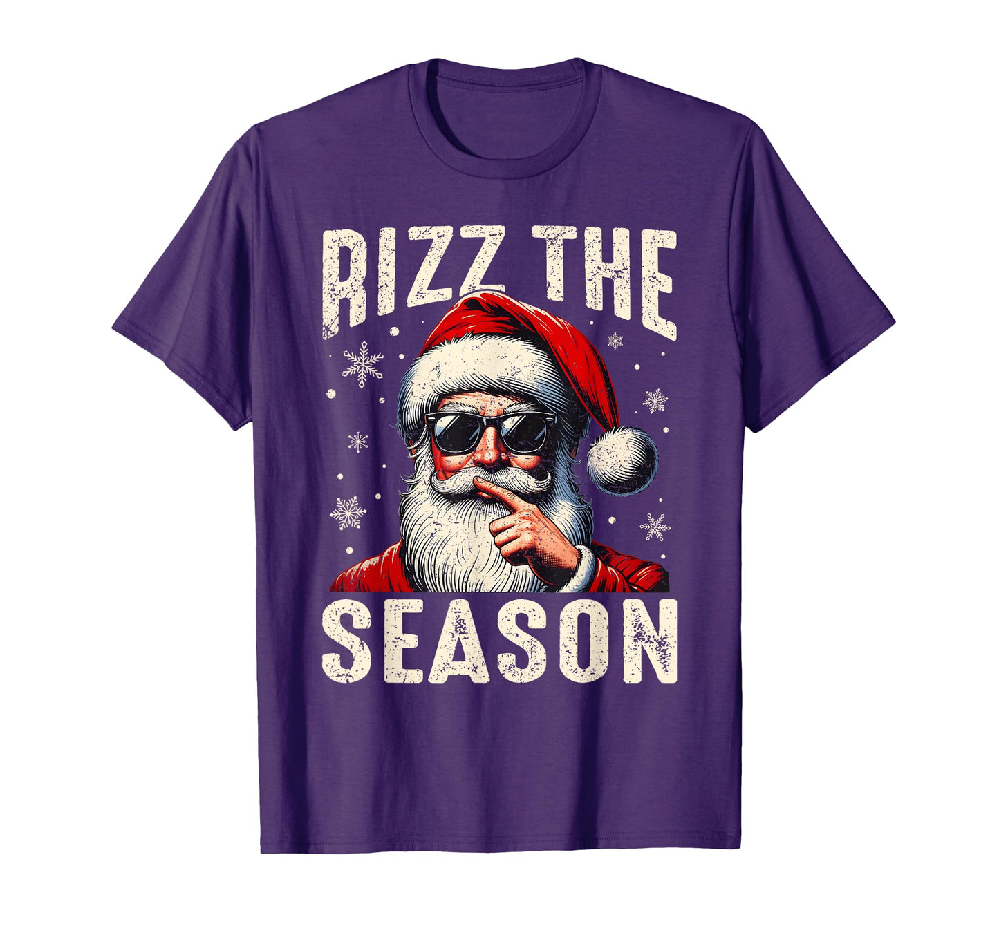 Funny Santa Claus Rizz Christmas Men Teen Boys Cozy Season T-Shirt