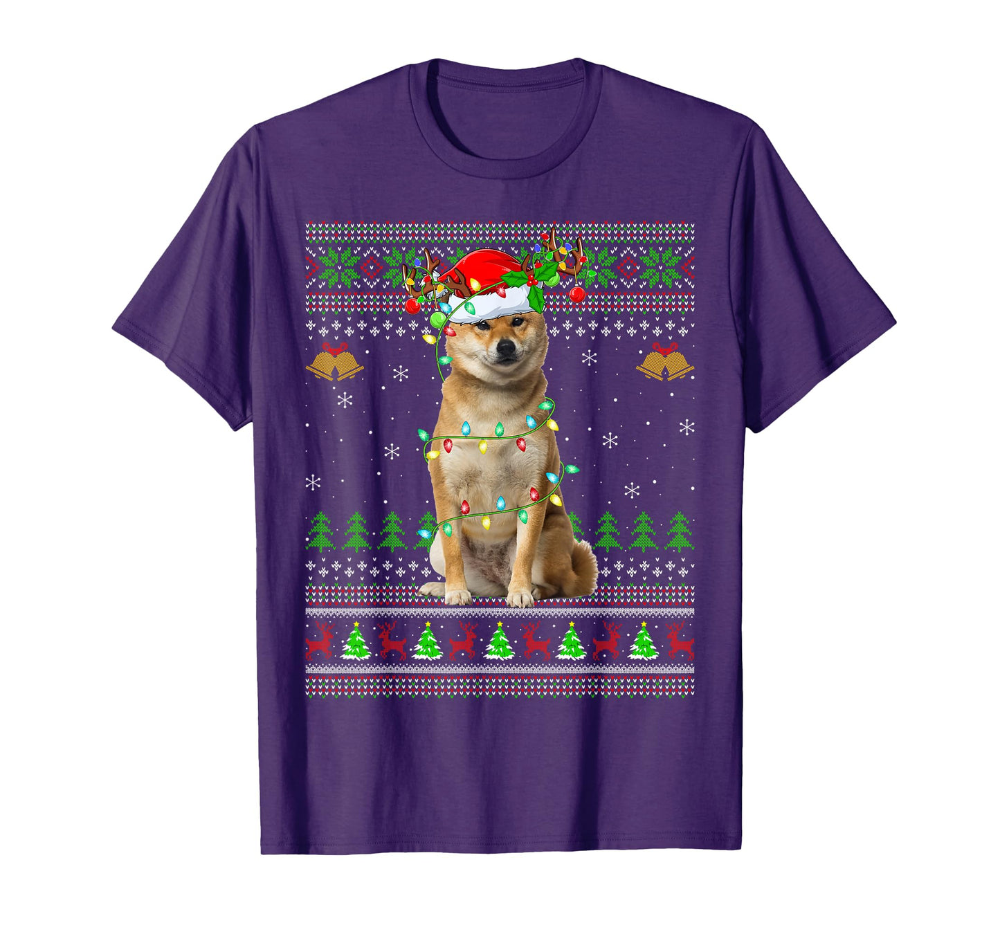 Shiba Inu Dog Ugly Christmas Sweaters Holiday Santa Xmas T-Shirt