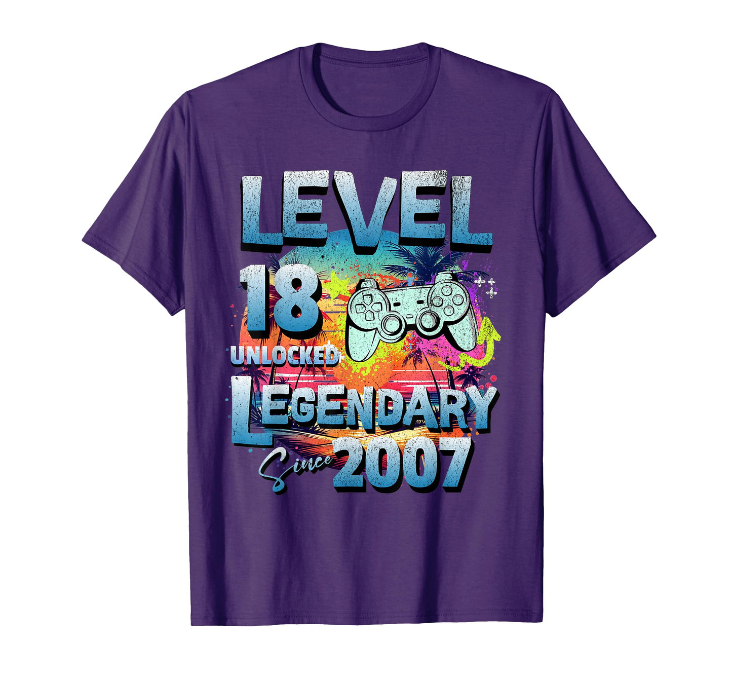 Level 18 years old unlocked since 2007 Legendary birthday T-Shirt