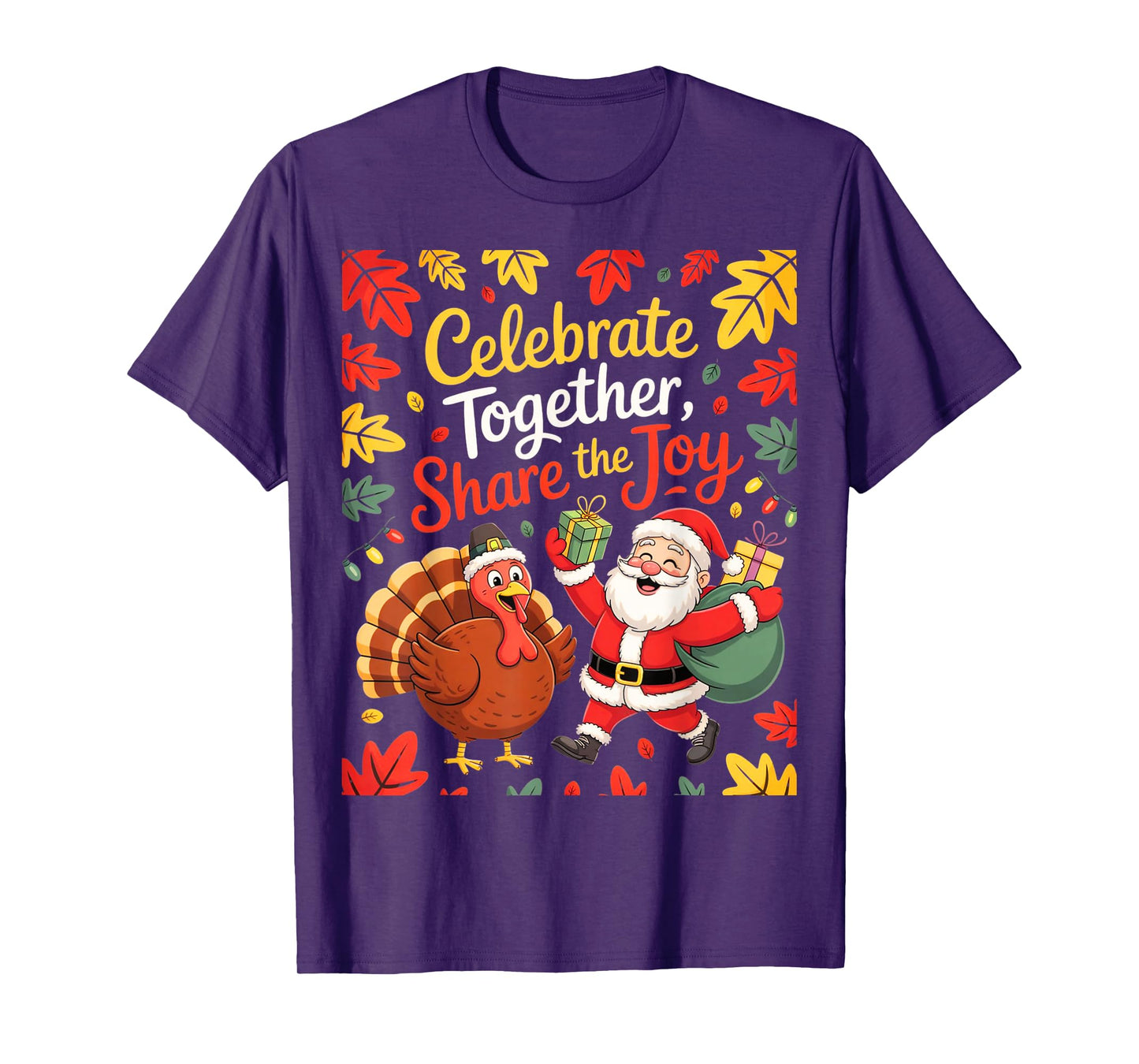 Funny Thanksmas Turkey Santa Claus Christmas Thanksgiving T-Shirt