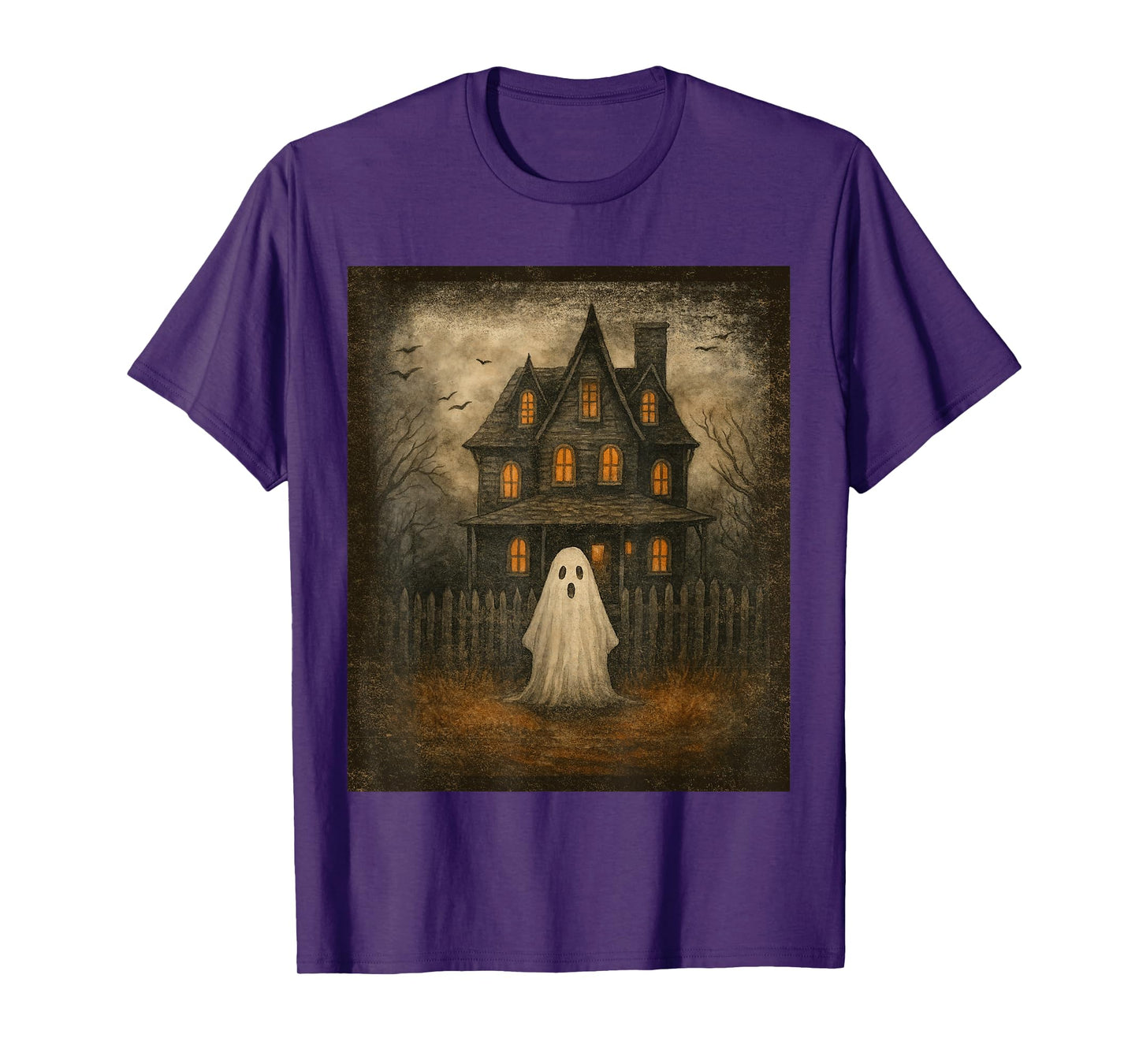 Vintage Ghost Boo Haunted House Halloween Costumes Boy Men T-Shirt