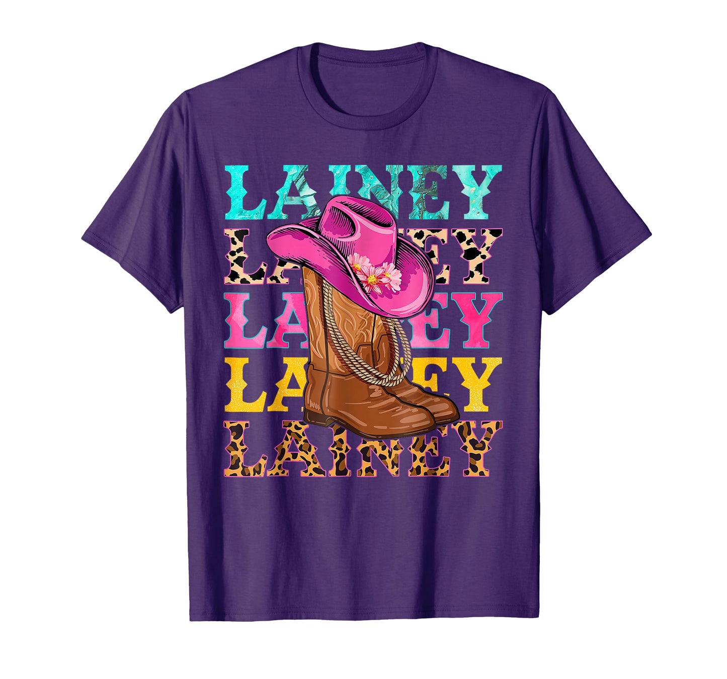 Western Cowgirl Lainey Personalized Black Unisex-Kids Western Casual T-Shirt