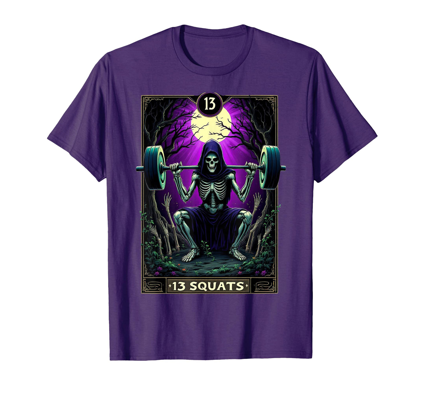 Funny Tarot Card Squats Gym Occult Workout Fitness T-Shirt